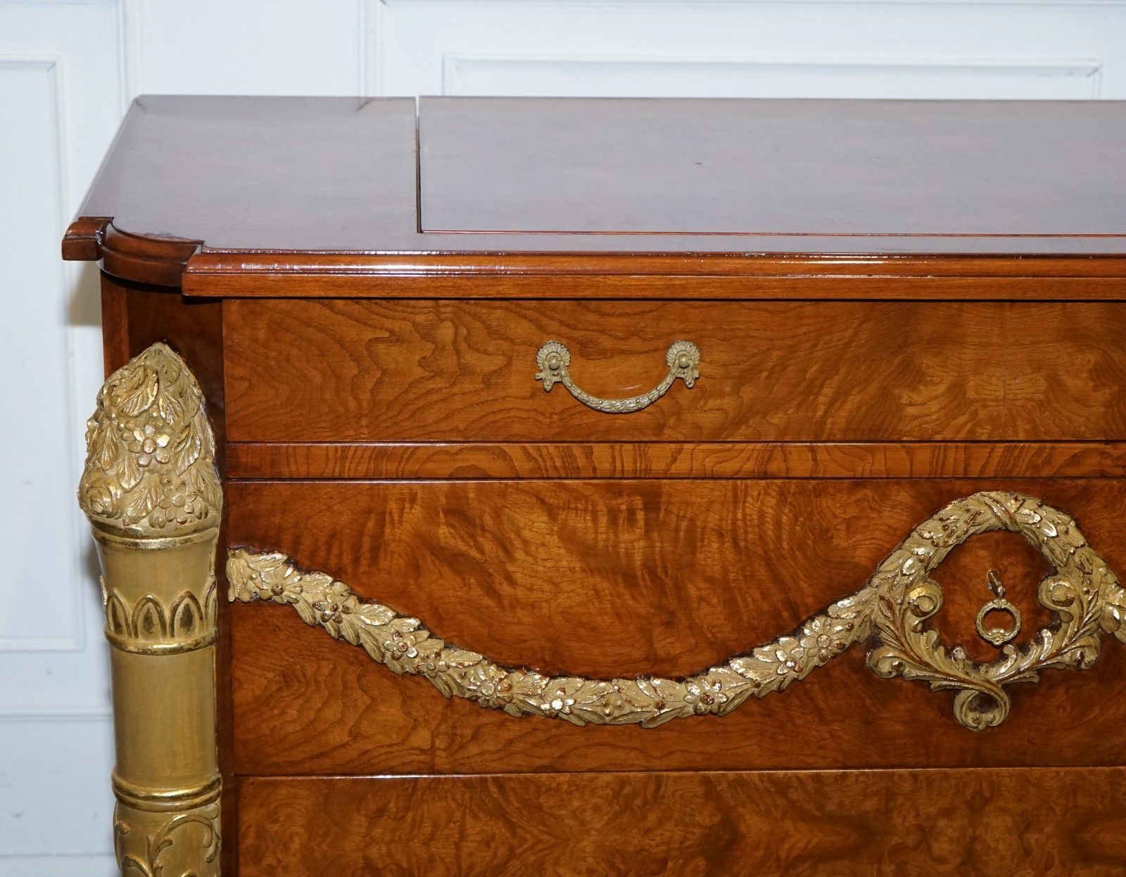 Large Faux Chest Of Drawers Hidden Tv Cabinet French Empire Style photo Furniture