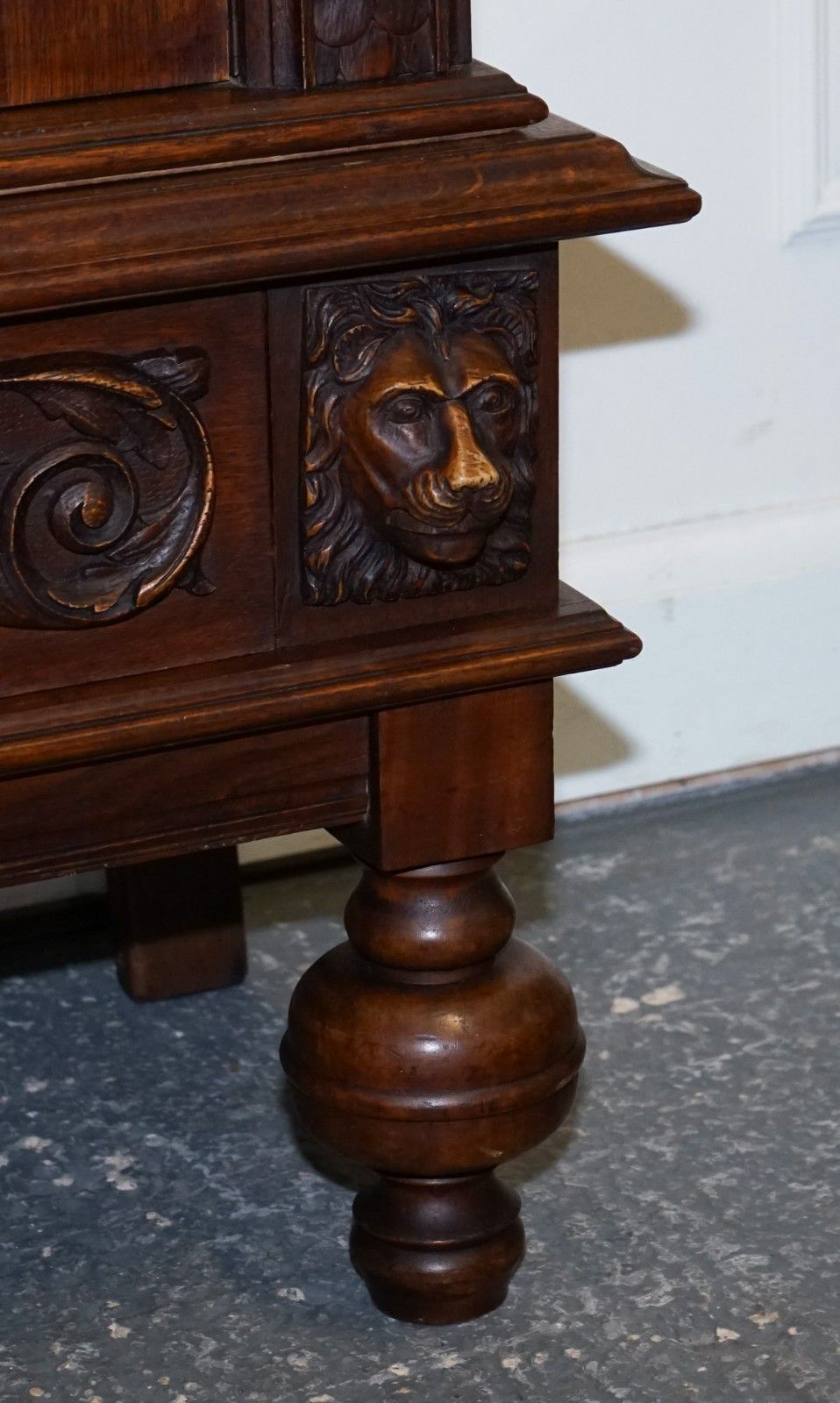 2250.0 19th Century Renaissance Style French Carved Walnut Cabinet With Shelves photo