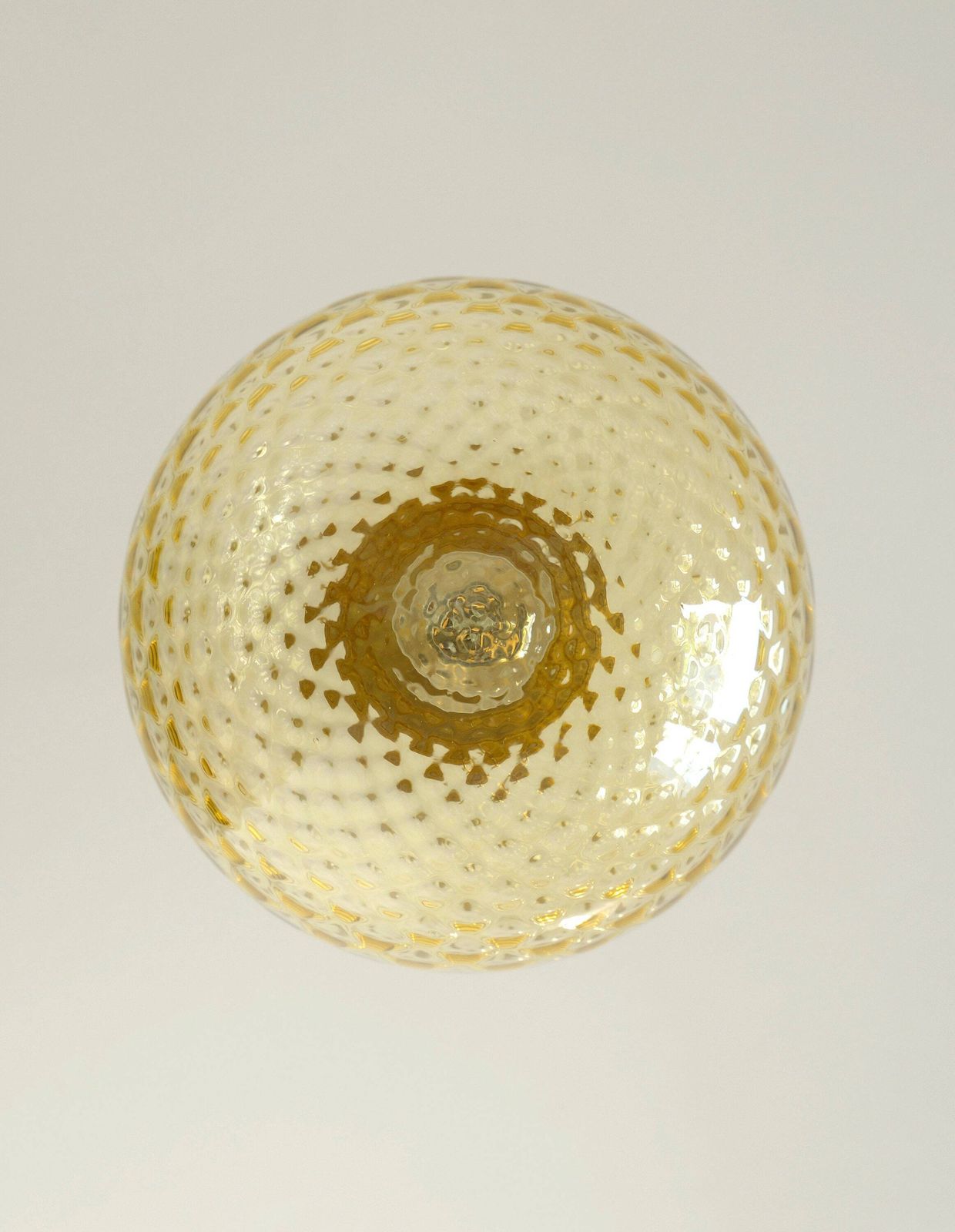1 Of 2 Hand Blown Amber Glass Pendant Lamp: Vintage Italian Lighting photo vintage