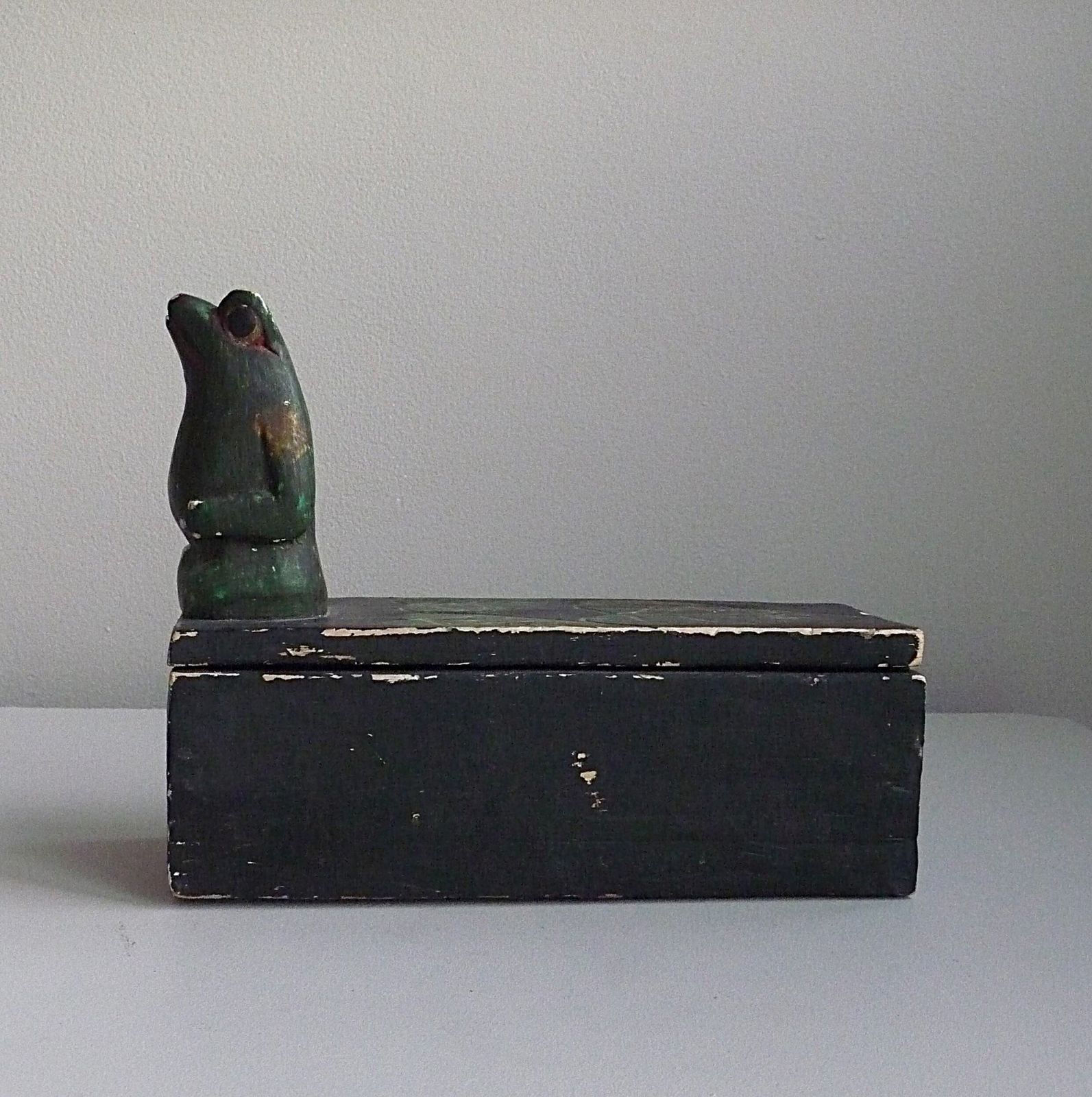 Antique Scandinavian Handmade Painted Wooden Box photo 98.0