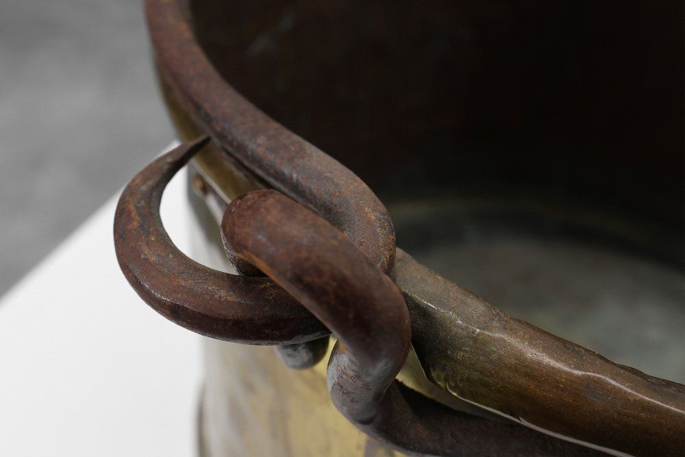 photo furniture Large Antique 19th Century Hand Hammered Copper Kettle, France