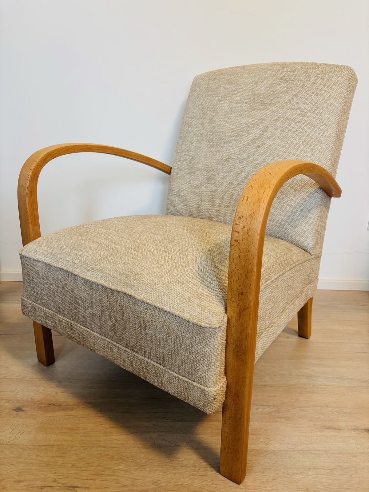 Fully Restored Vintage Armchair By Jindrich Halabala Model H 213 From Czechoslovakia 1930's photo for sale
