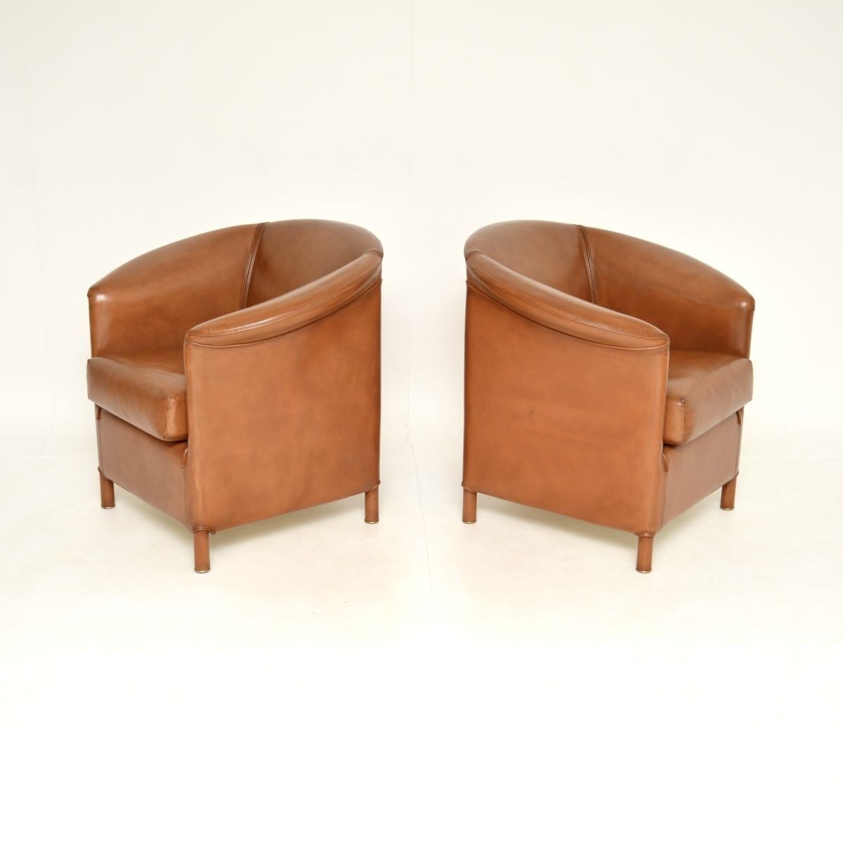 Pair Of Vintage Leather Armchairs By Wittmann photo for sale