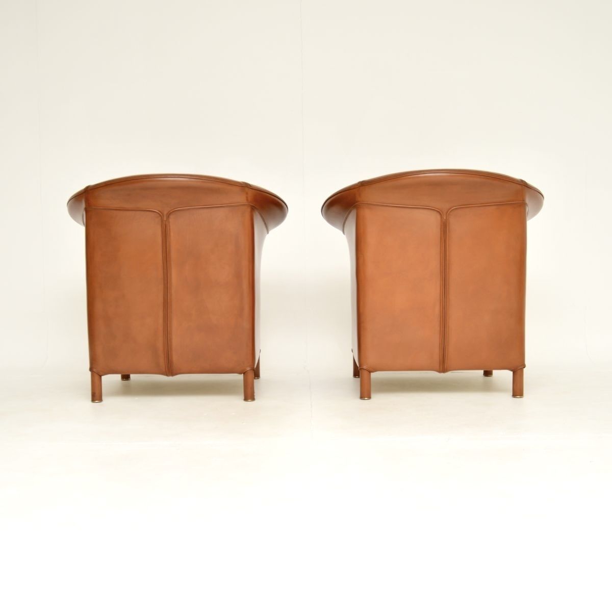 photo for sale Pair Of Vintage Leather Armchairs By Wittmann