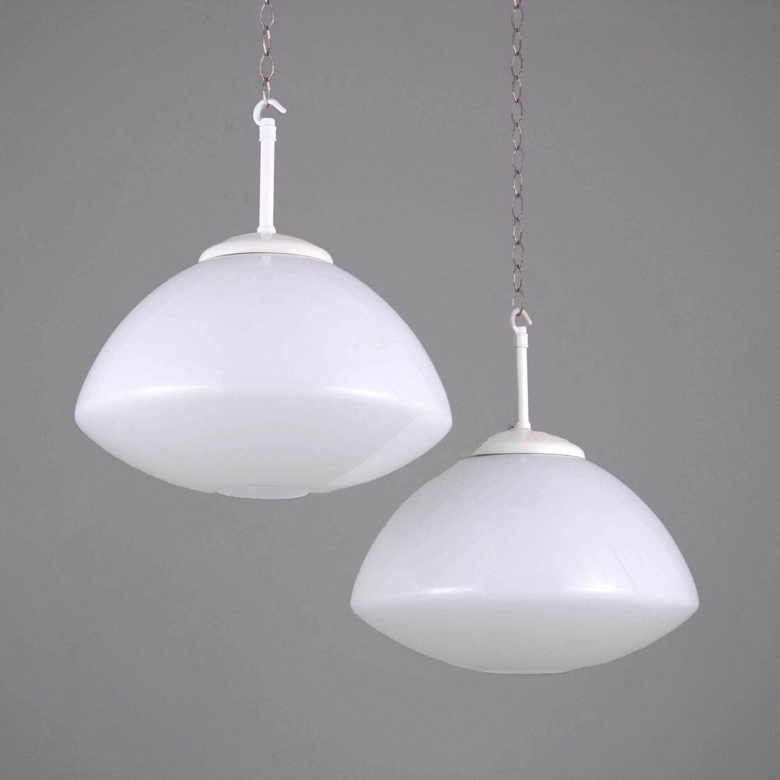 1950s Czech White Opaline Pendant Lights photo for sale