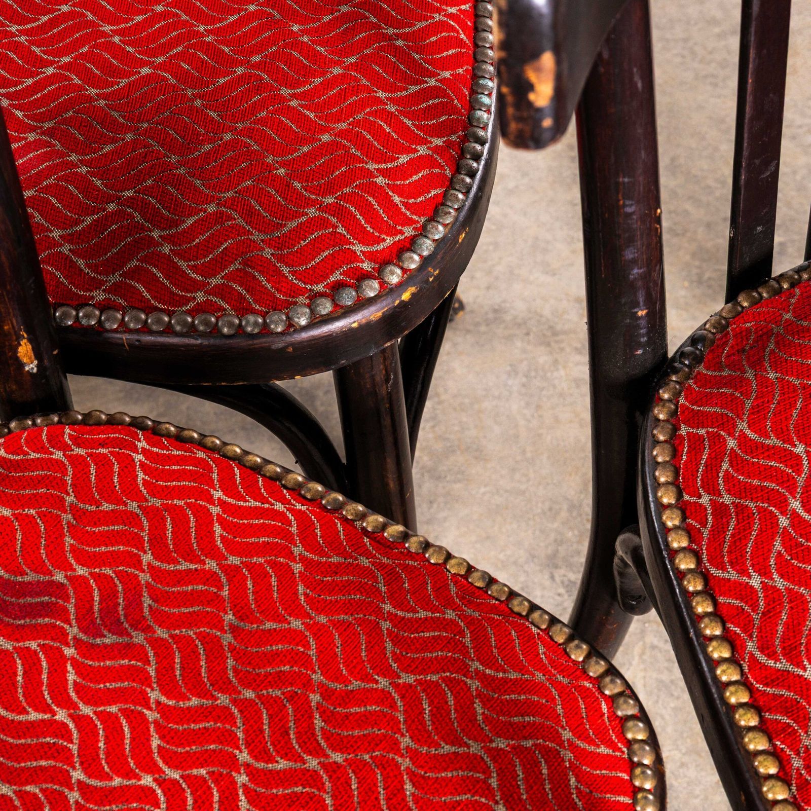 1950’s Ebonised Upholstered Classic Luterma Cafe Dining Chairs photo Furniture