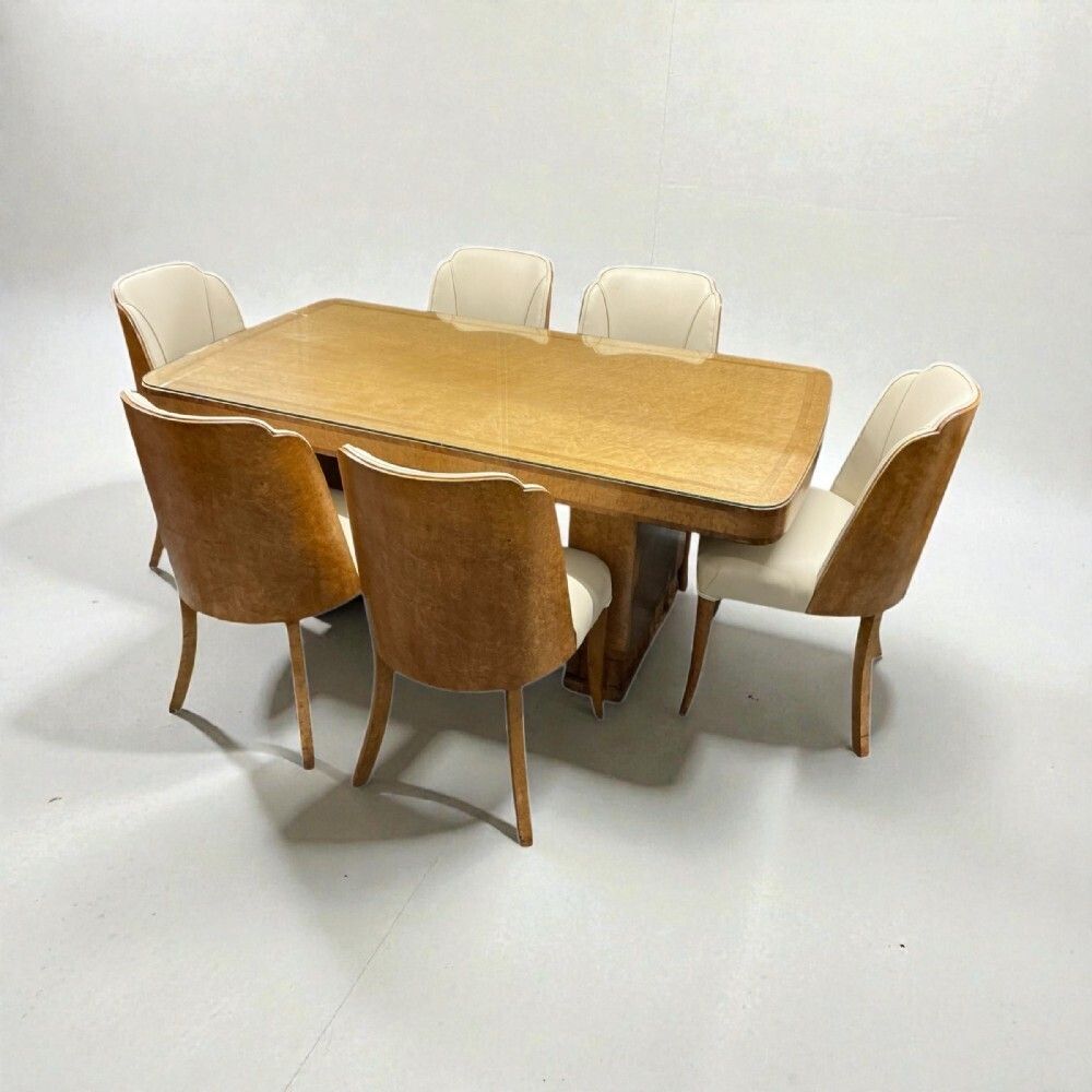 Art Deco Dining Table And Six Chairs By Harry And Lou Epstein photo furniture