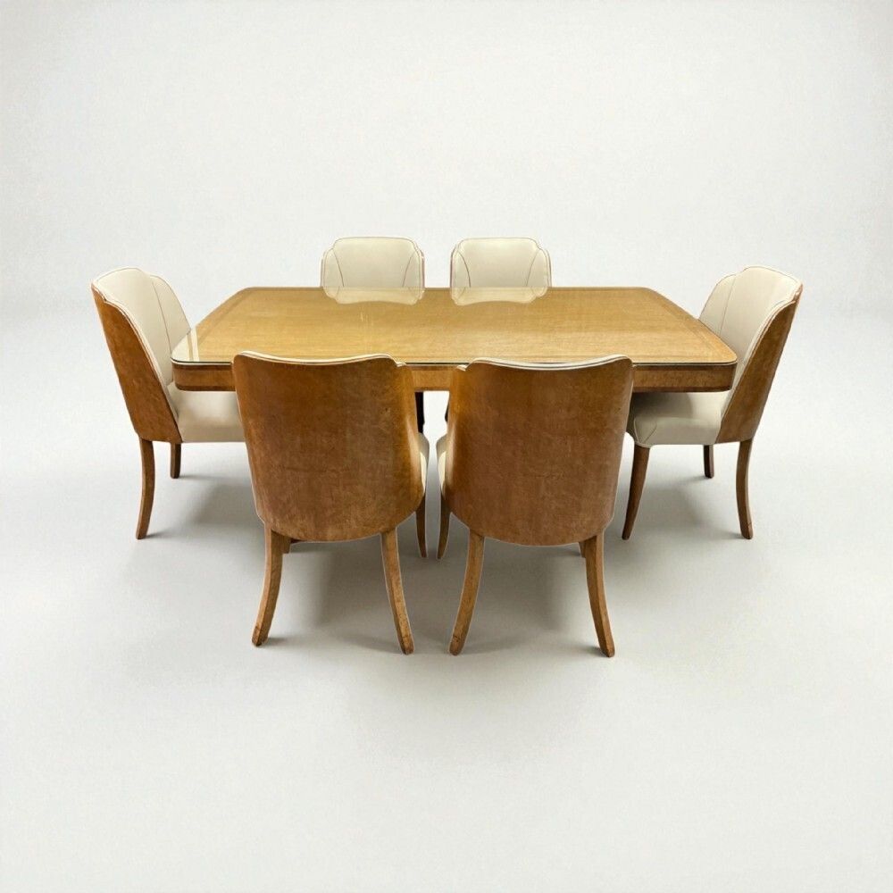 Furniture Art Deco Dining Table And Six Chairs By Harry And Lou Epstein photo