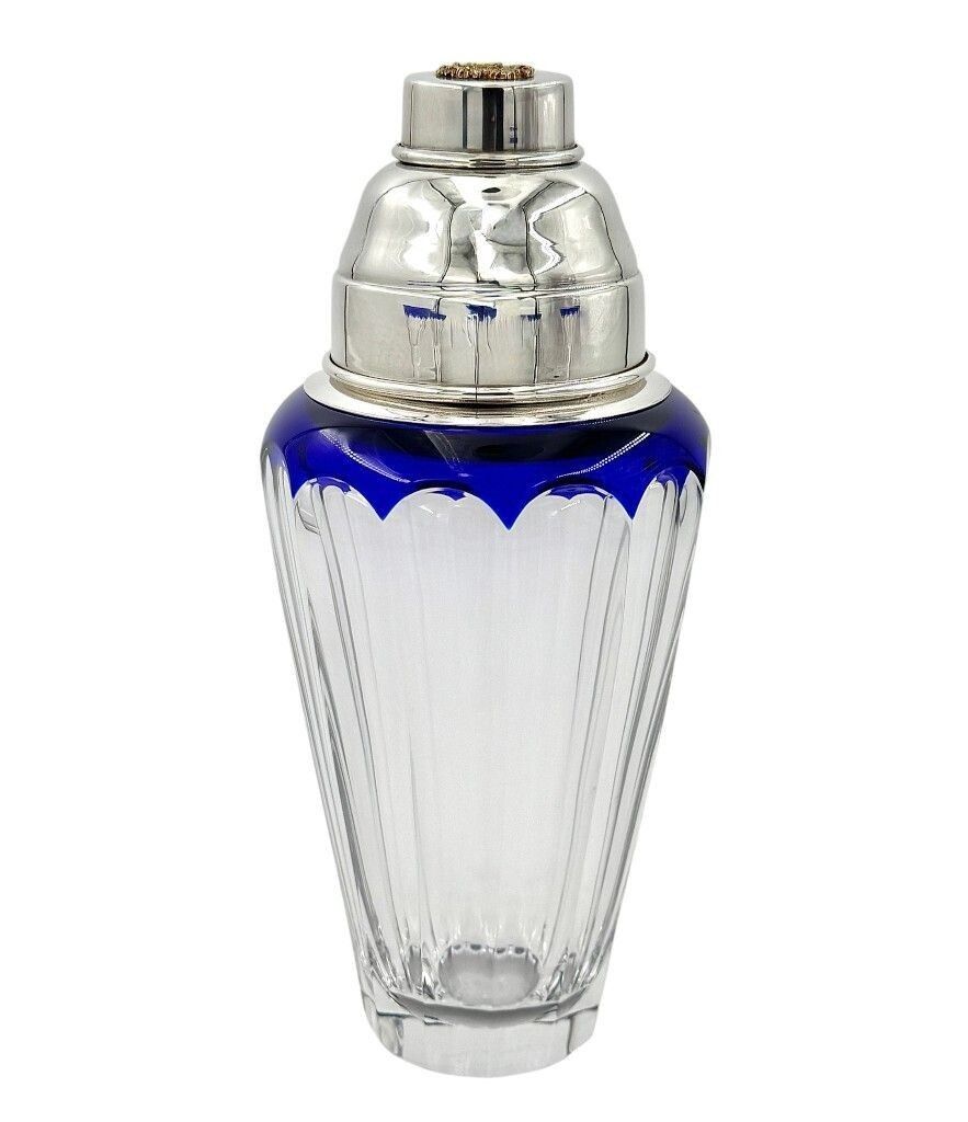 A Faberge Crystal "Grand Duke" Cocktail Set With Silver Plated Cocktail Shaker And 4 Glasses photo for sale