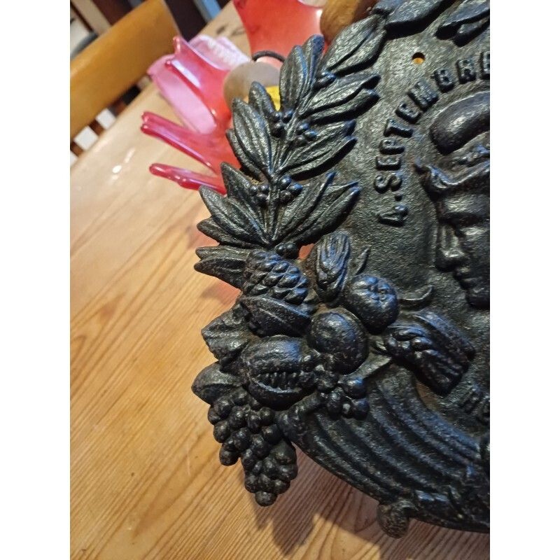 Cast Iron Plaque, September 4, 1870, French Republic photo vinterior