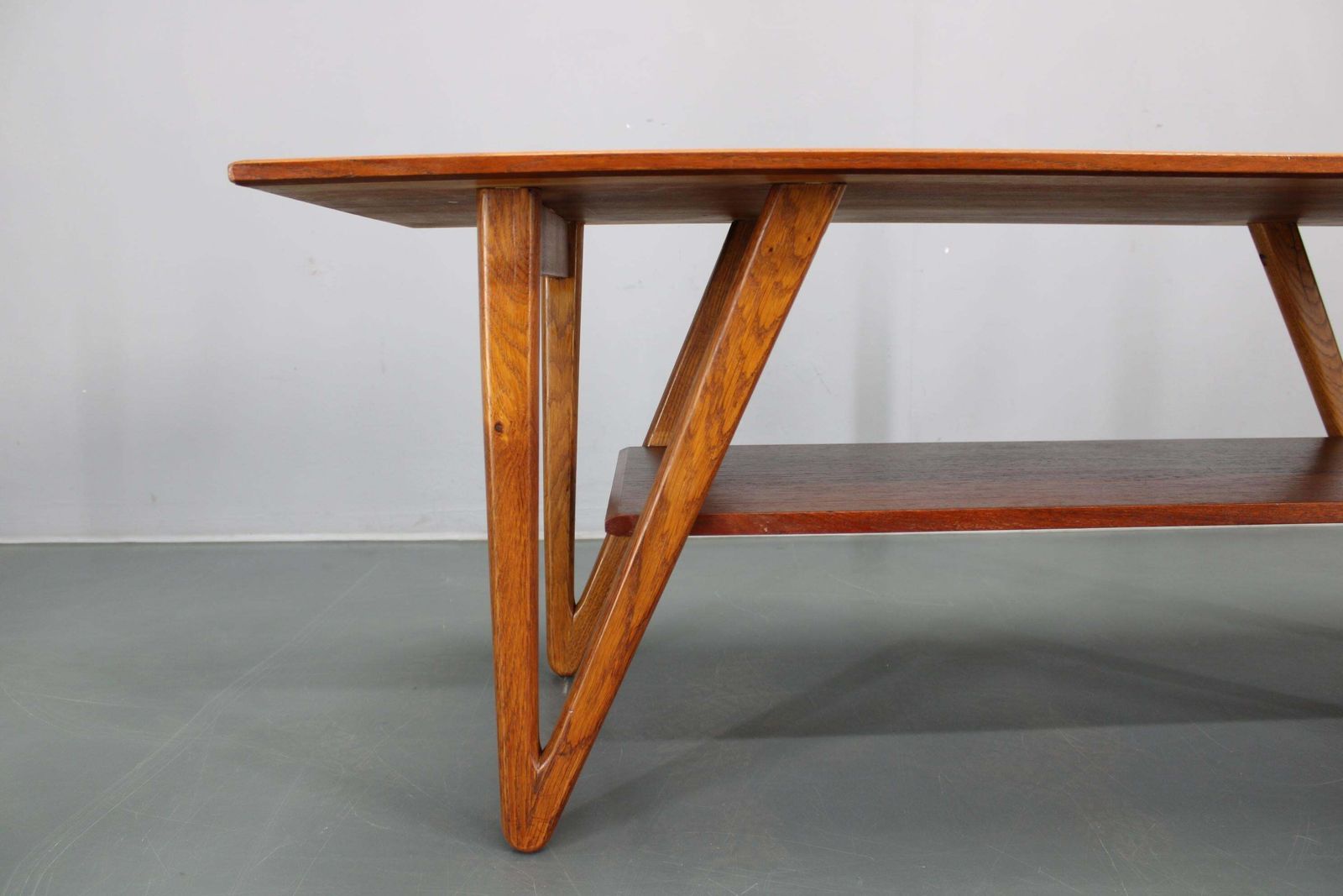 1960s Danish Coffee Table In Teak And Oak, Restored Scandinavian Modern Design photo 701.0