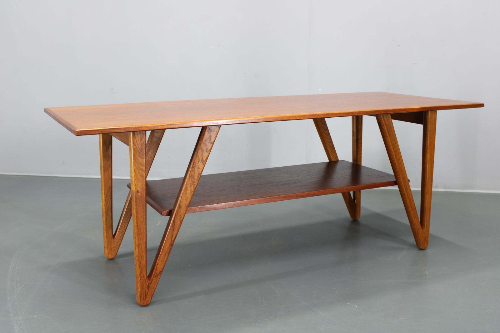 photo furniture 1960s Danish Coffee Table In Teak And Oak, Restored Scandinavian Modern Design