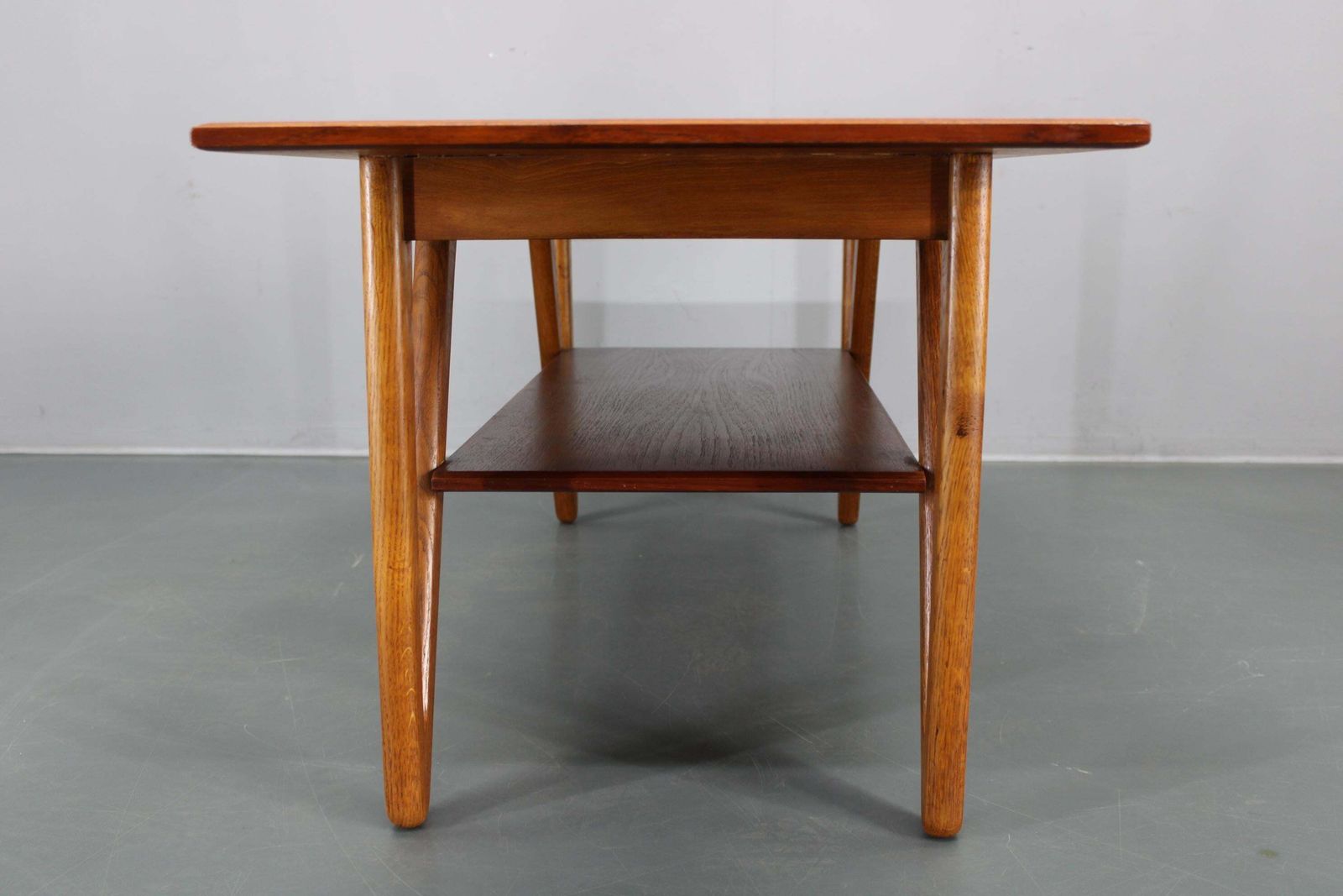 photo for sale 1960s Danish Coffee Table In Teak And Oak, Restored Scandinavian Modern Design