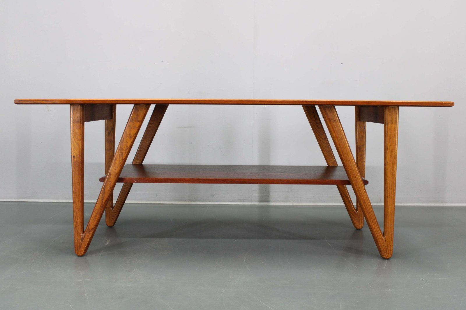 photo vinterior 1960s Danish Coffee Table In Teak And Oak, Restored Scandinavian Modern Design