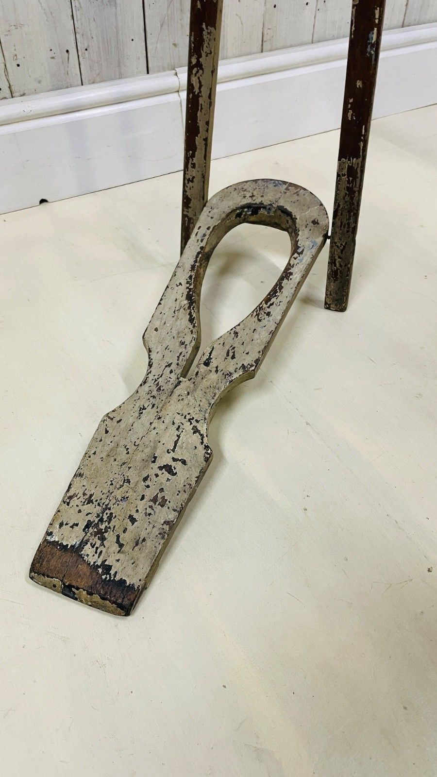 Antique Victorian Country House Boot Jack Puller  Painted Patina Welly Folk Art photo furniture