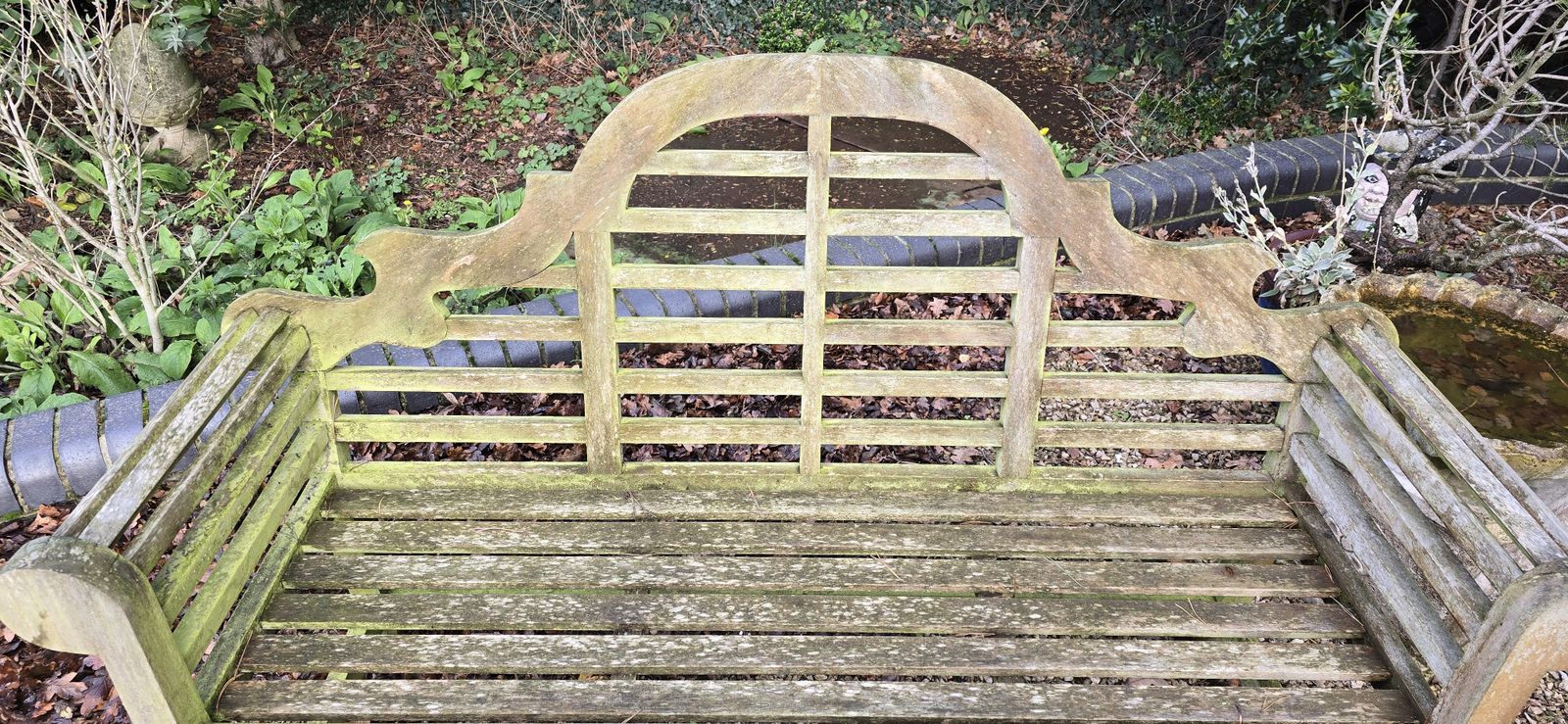 Silvered Teak Garden Bench, 1930s photo Garden Furniture