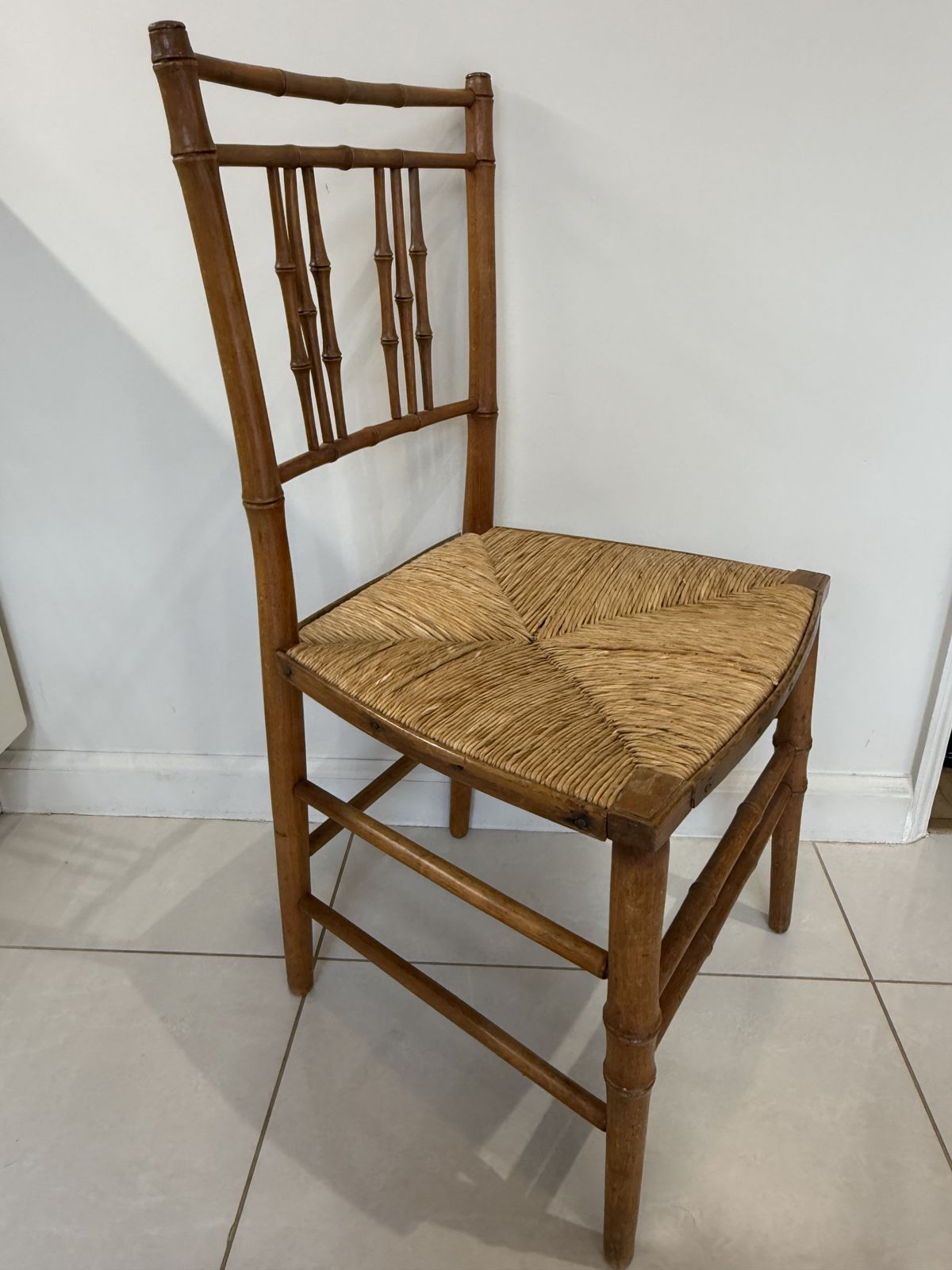 Antique Regency Faux Bamboo Occasional Chair photo furniture