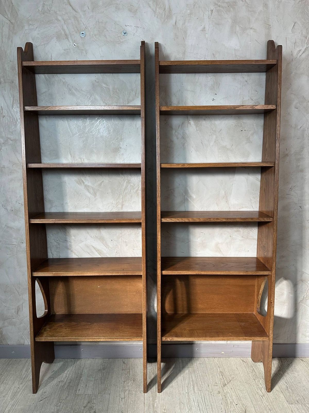 Pair Of Oak Shelves, 1950s, Modernist photo vinterior