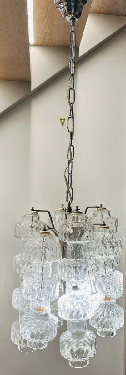 1960s Italian Murano Dumbbell Murano Clustered Glass Chandelier By Venini photo for sale