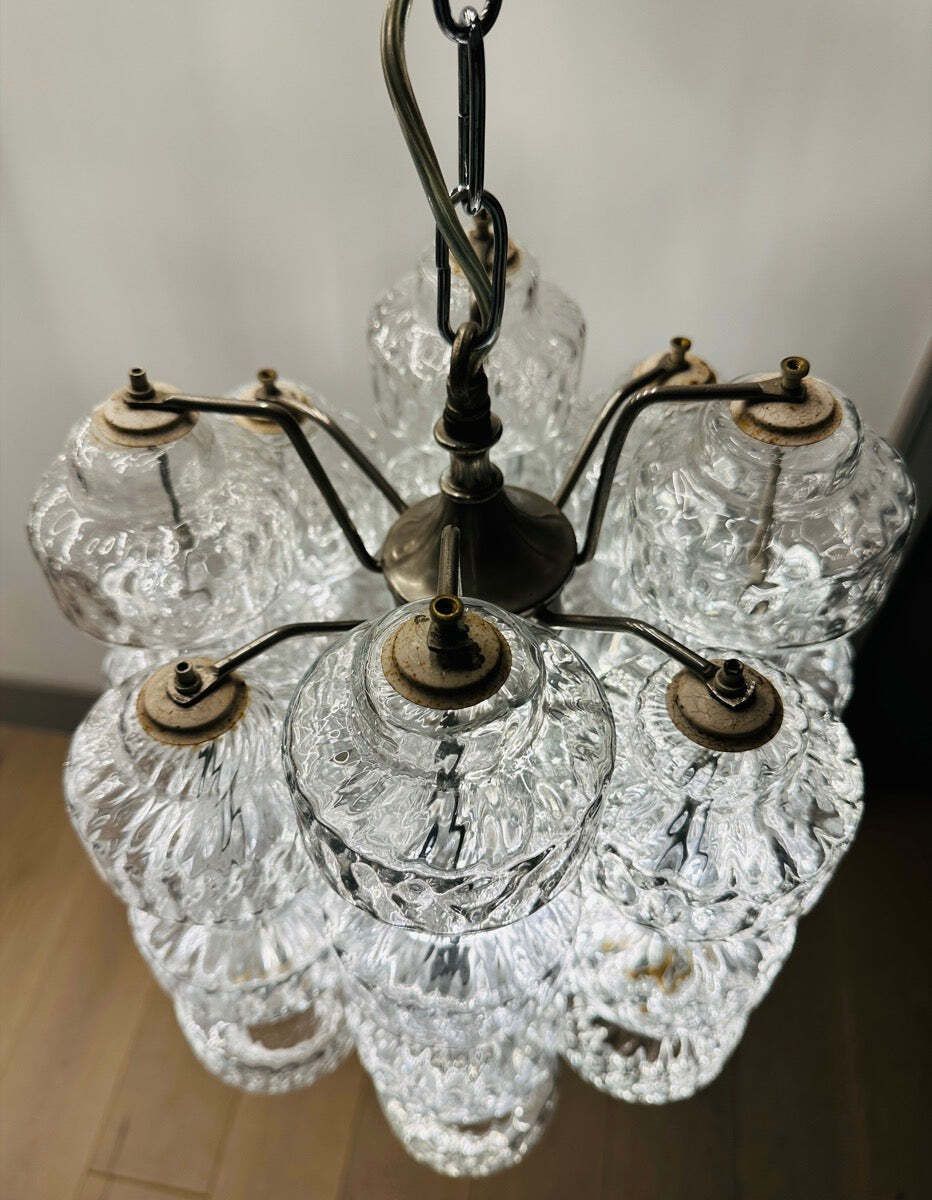 photo furniture 1960s Italian Murano Dumbbell Murano Clustered Glass Chandelier By Venini