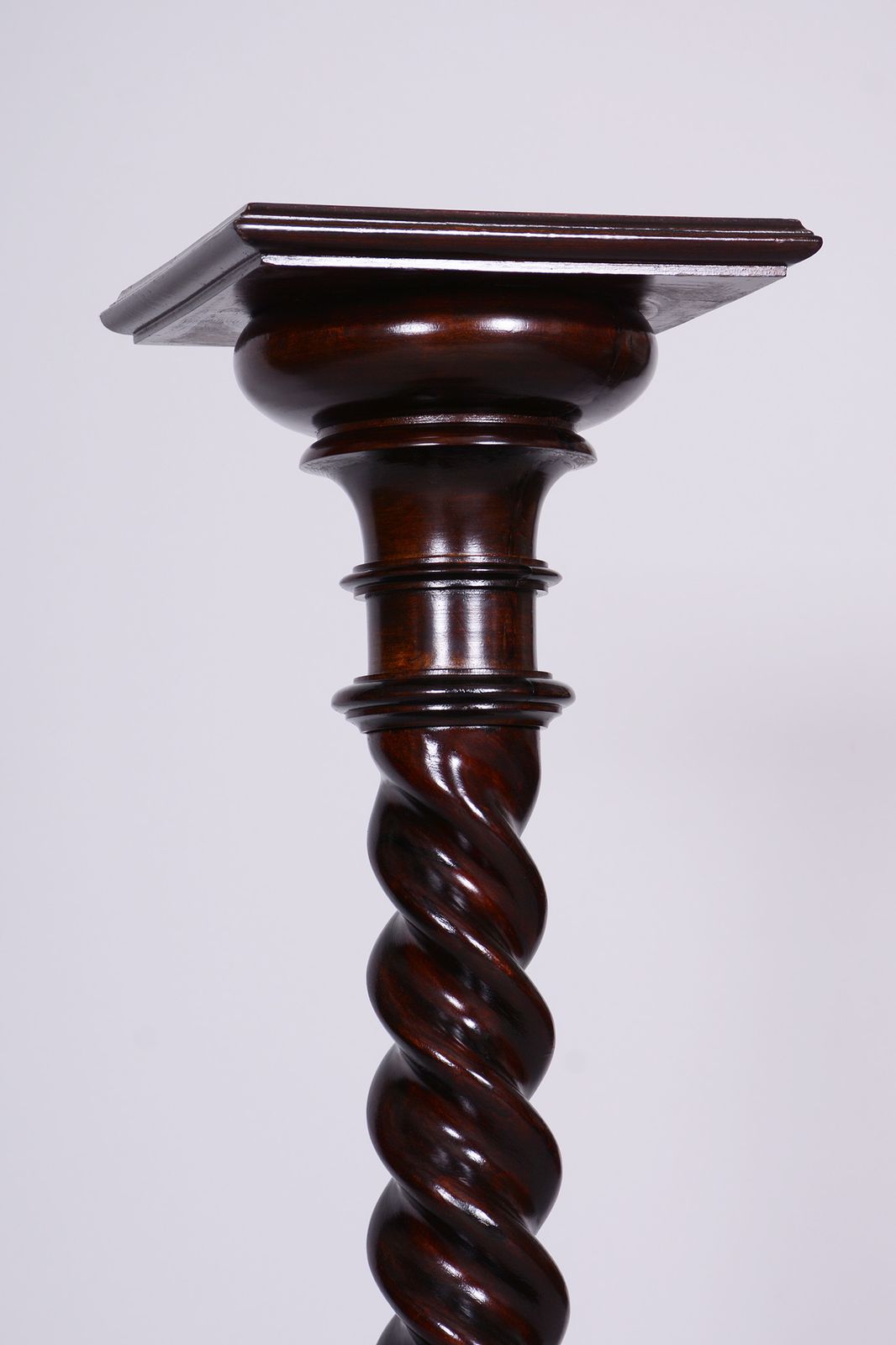 Restored Biedermeier Pedestal, Stained Walnut, Revived Polish, Austria, 1840s photo Home Decor
