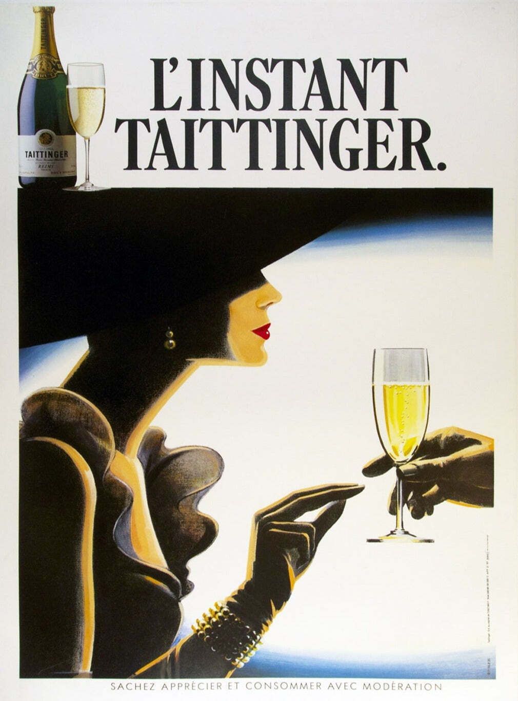 L'instant Taittinger Champagne Original Vintage Poster