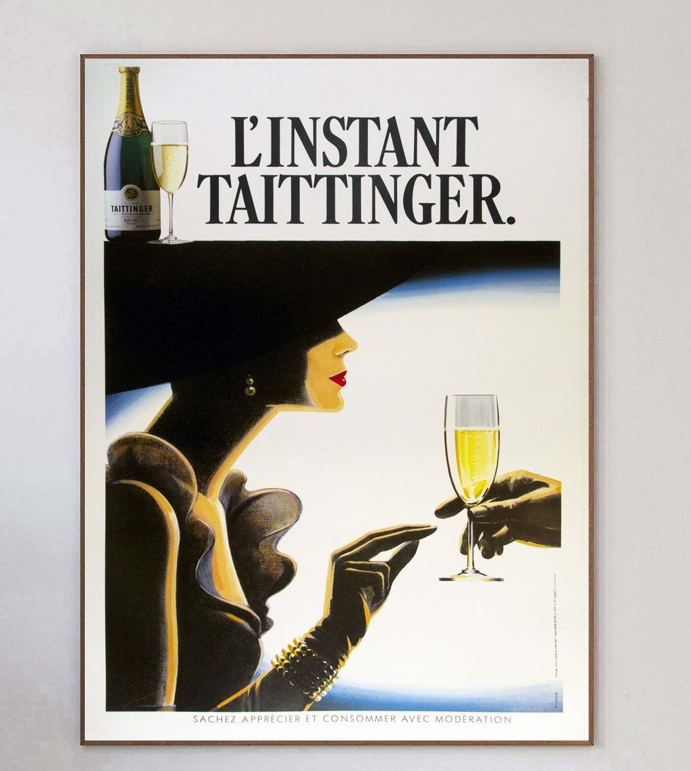 L'instant Taittinger Champagne Original Vintage Poster photo 689.0
