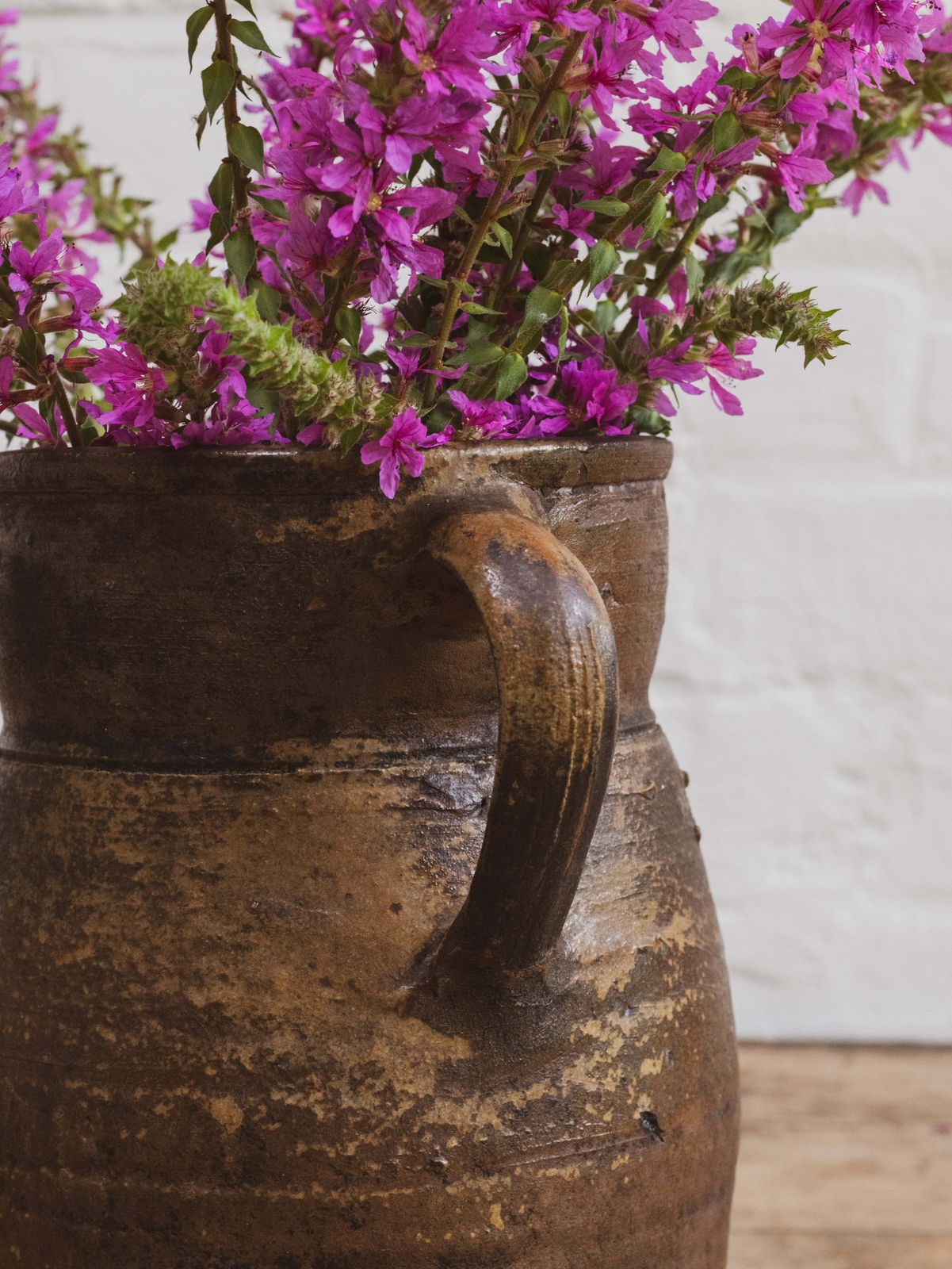 Large Antique French Stoneware Jug Pitcher photo vinterior