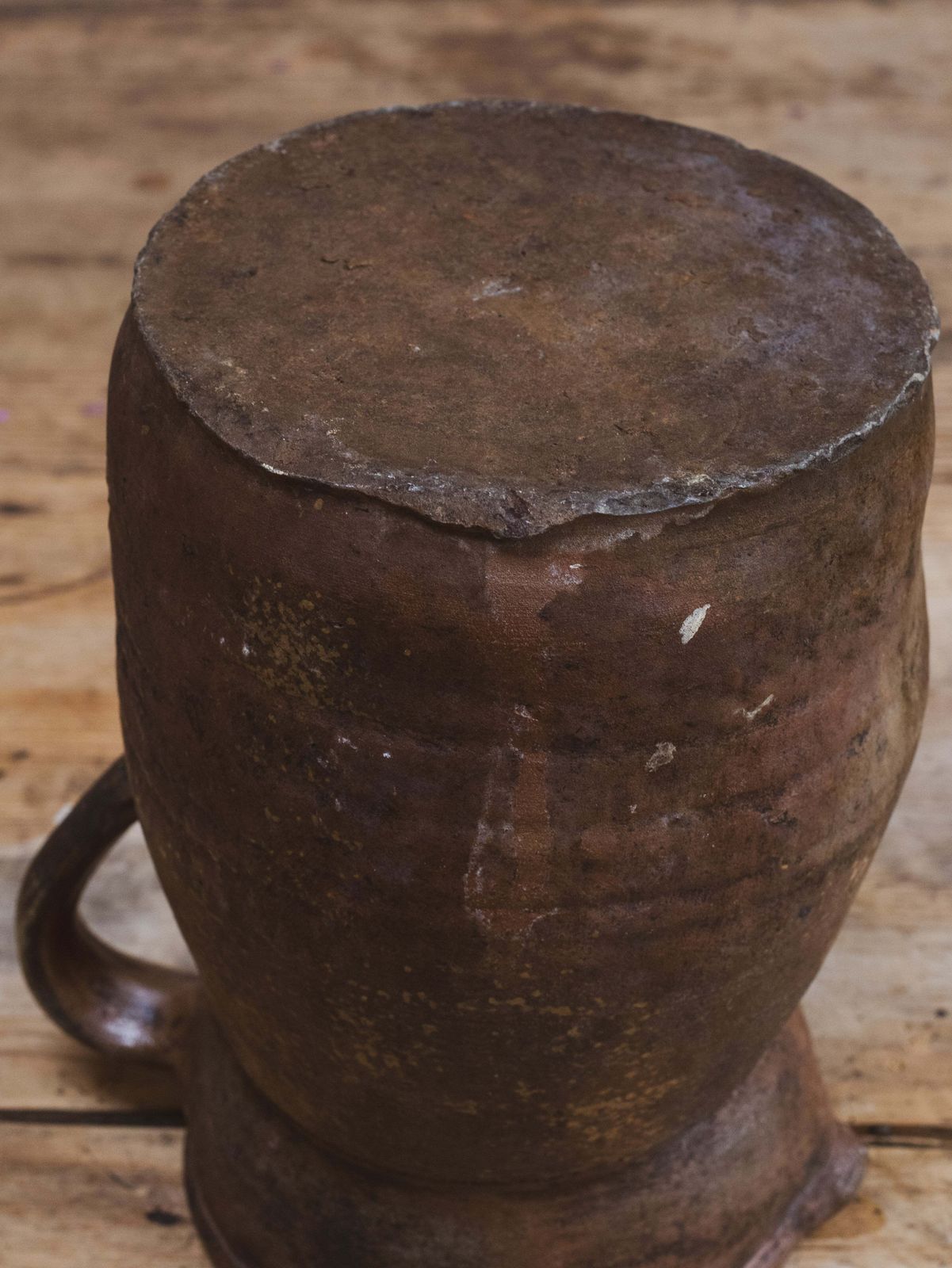 Home Decor Large Antique French Stoneware Jug Pitcher photo