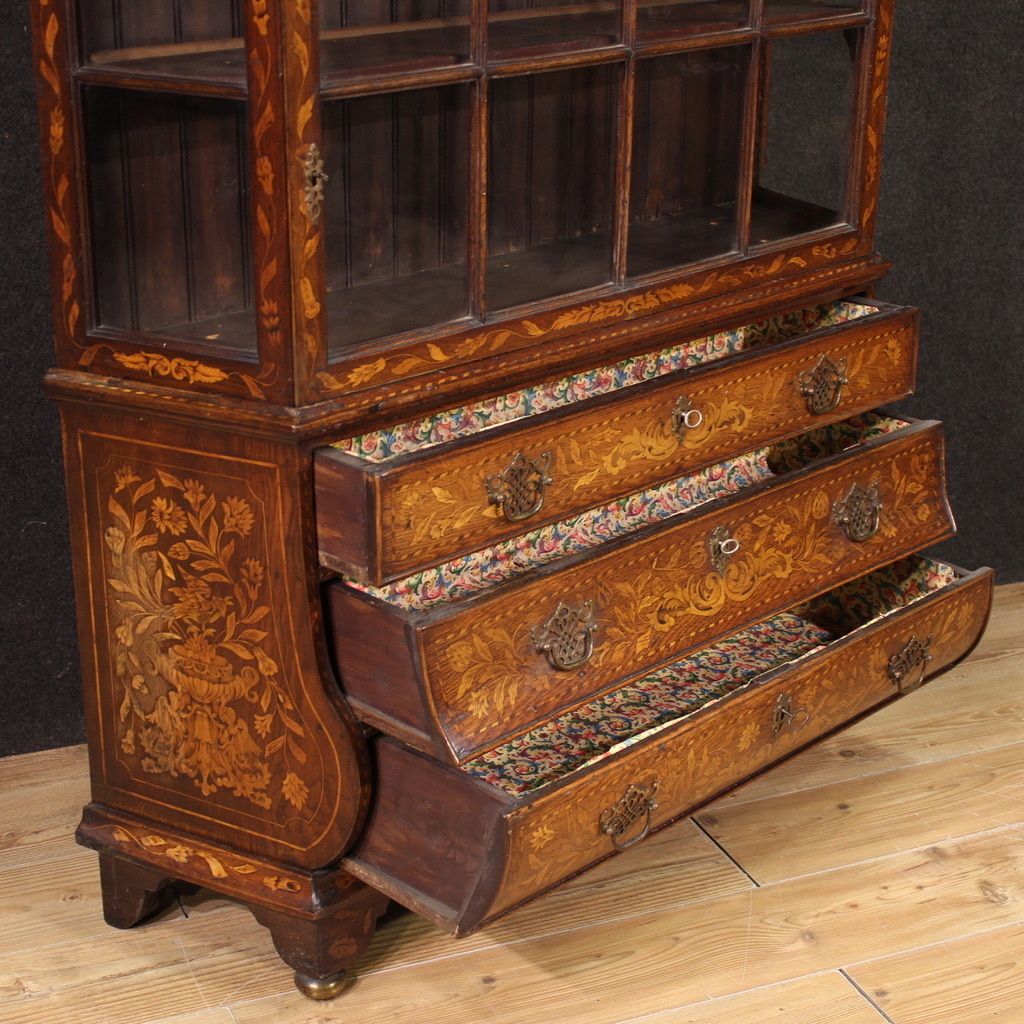 19th Century Dutch Inlaid Display Cabinet photo Furniture