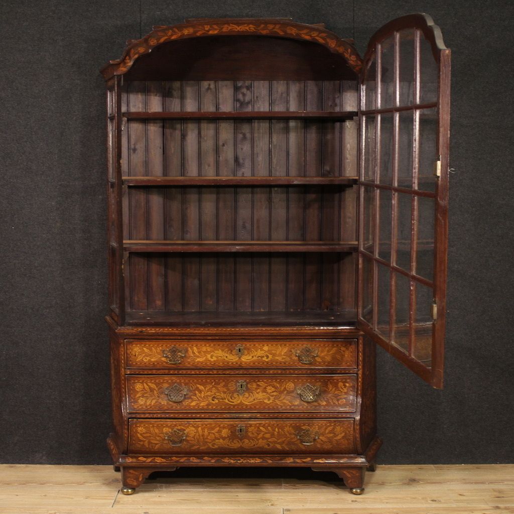 photo furniture 19th Century Dutch Inlaid Display Cabinet