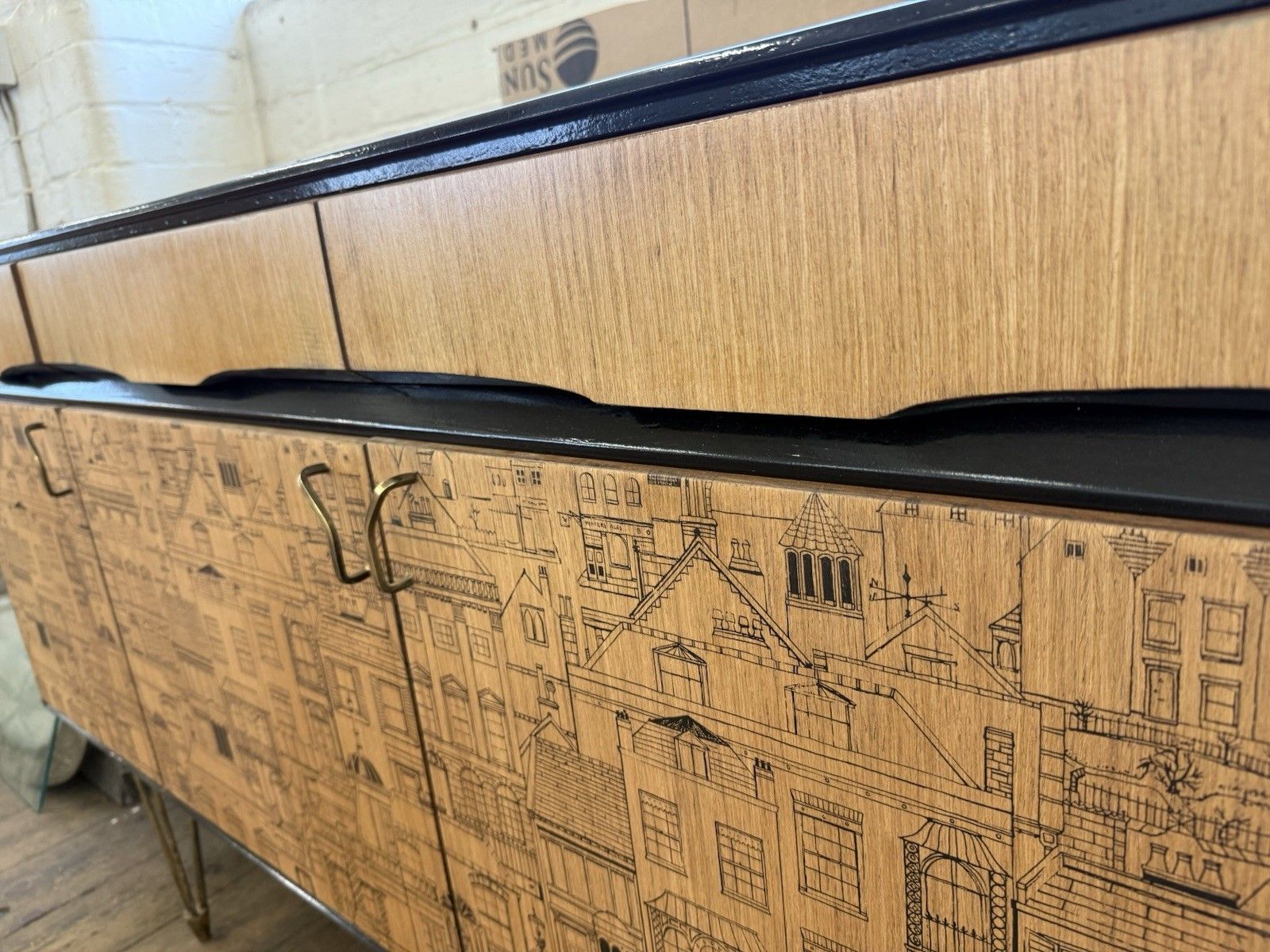 Retro Vintage Sideboard Birch Ply 1950s 60s Heals Rare Design photo for sale