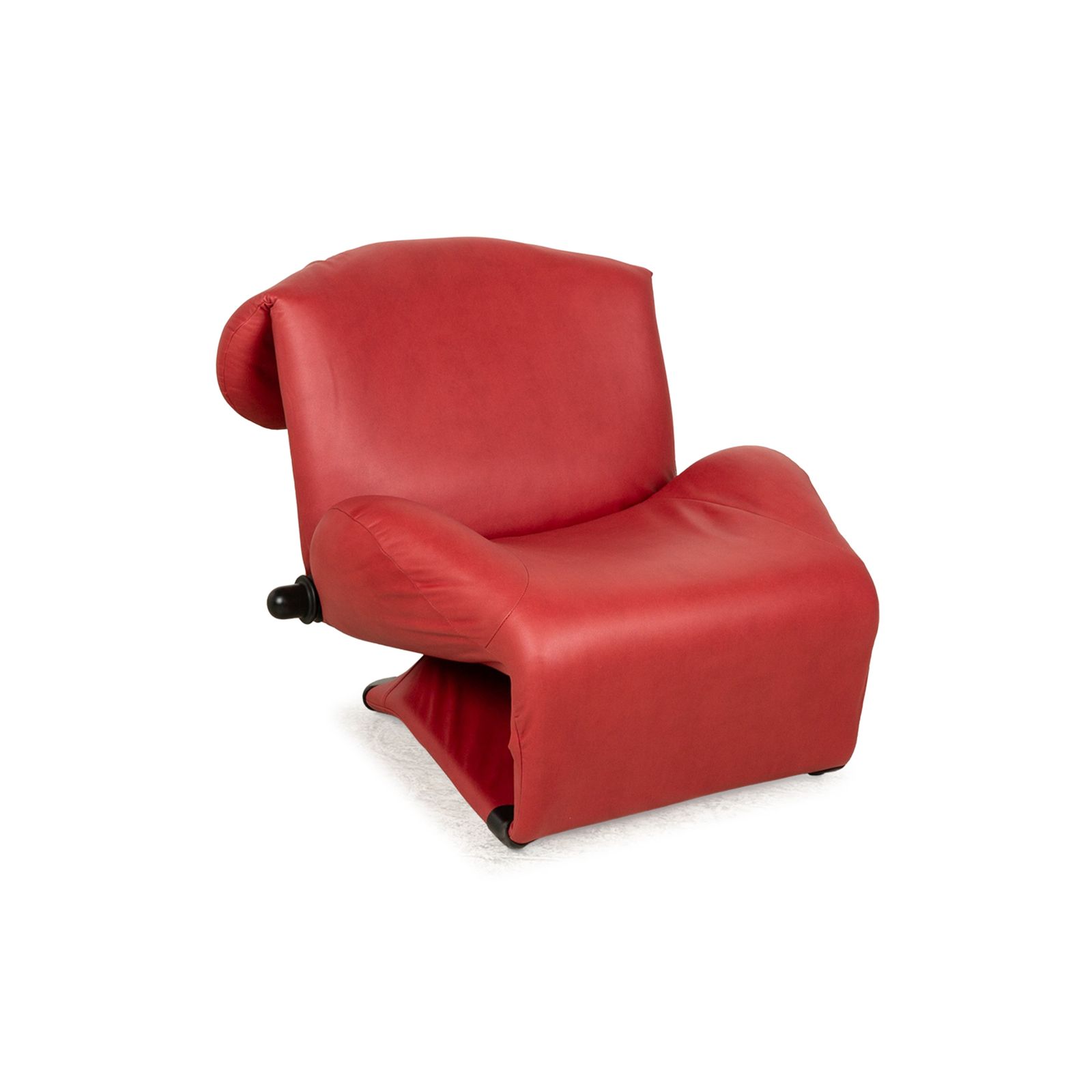 Cassina Wink Fauteuil Vegan Leer (Gavin 107) Rood Handmatige Functie Opnieuw Bekleed photo vintage