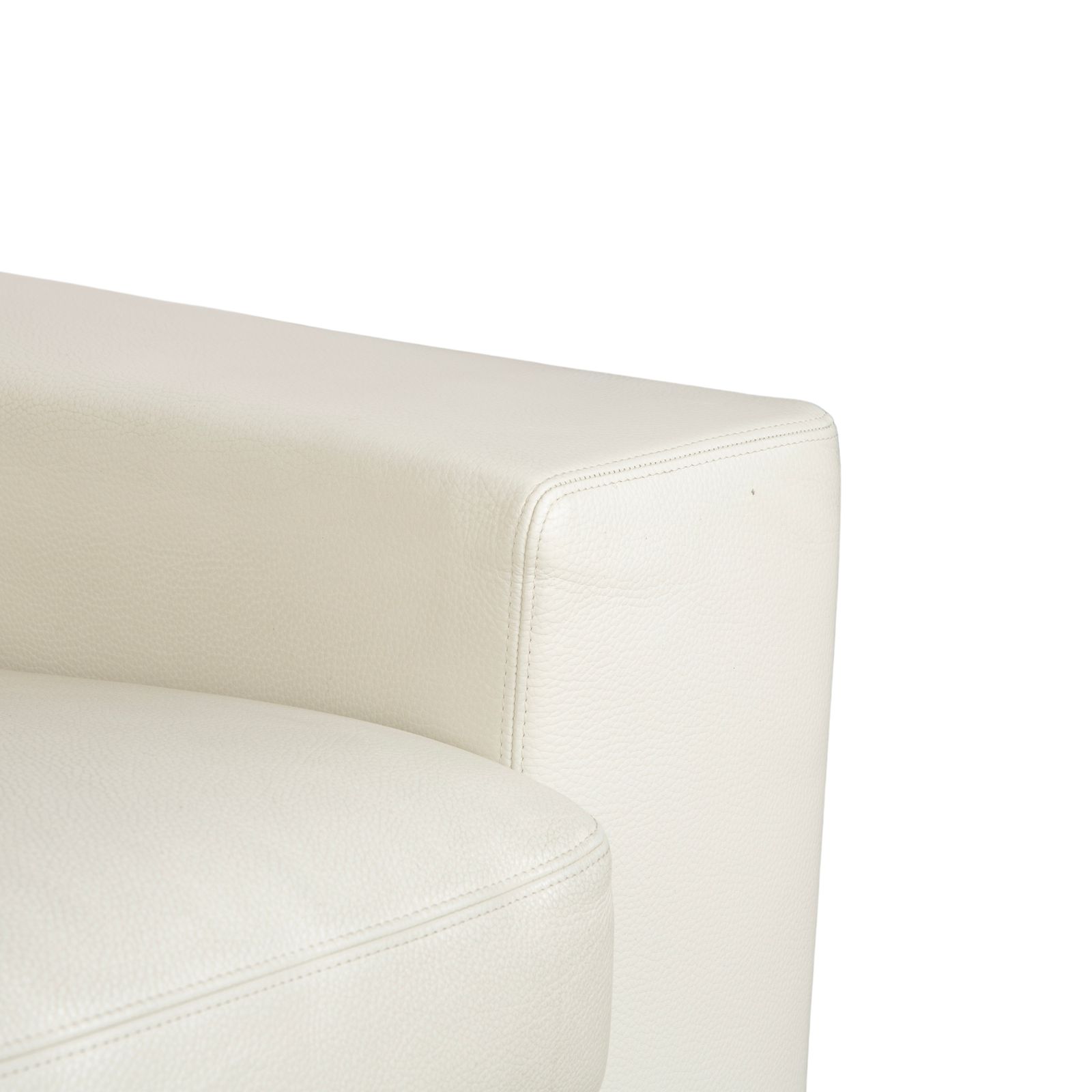 Erpo Cl 100 Leather Three Seater White Beige Cream Sofa photo for sale