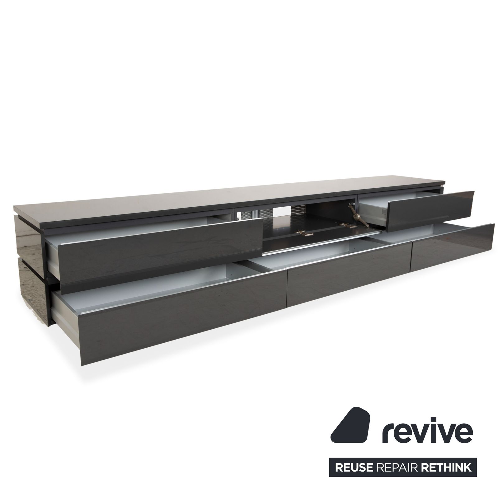 Buffet TV Interlübke Cube en bois, gris photo Mobilier