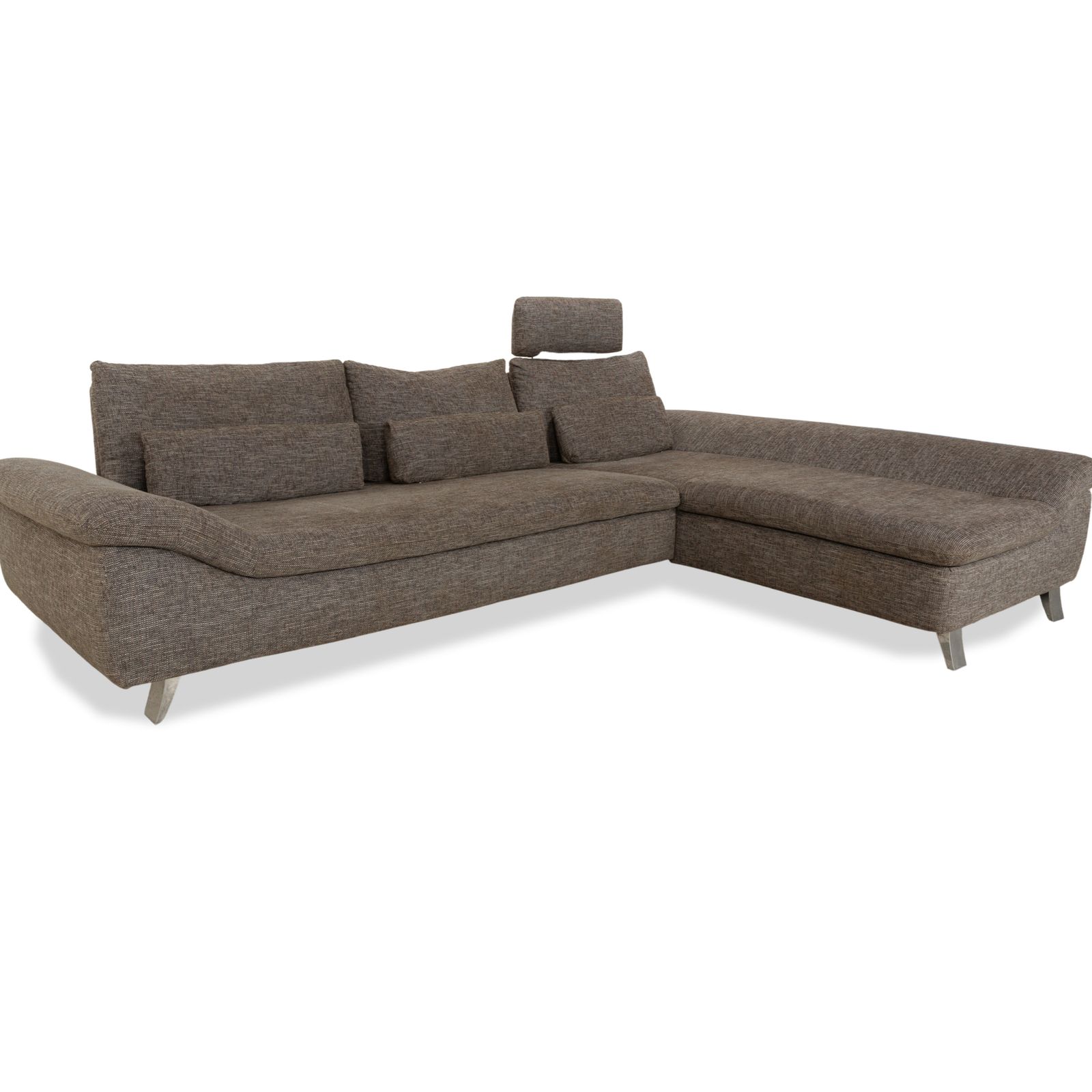 Ewald Schillig Dragon Fabric Corner Sofa Grey Manual Function photo Furniture