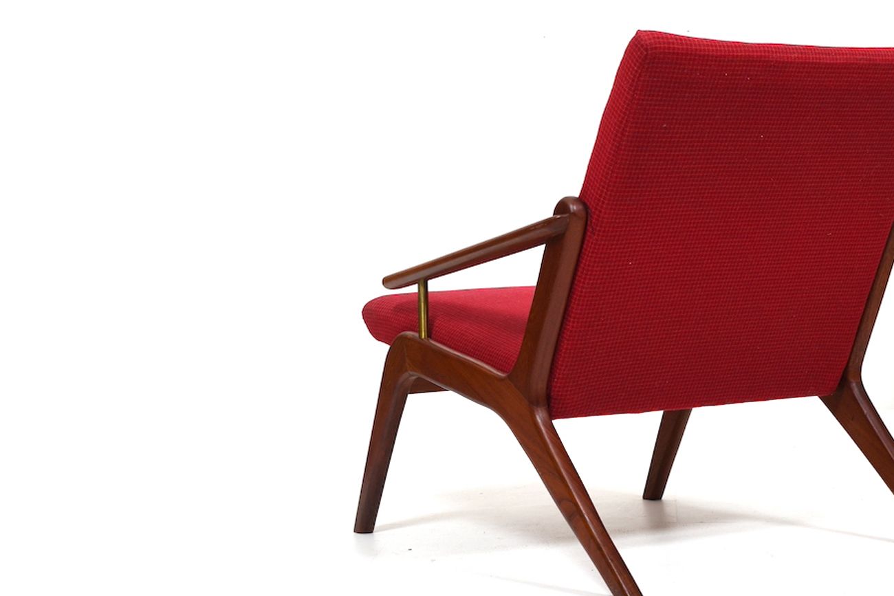 Mid Century Danish Teak And Brass Easychair 1960s photo Furniture