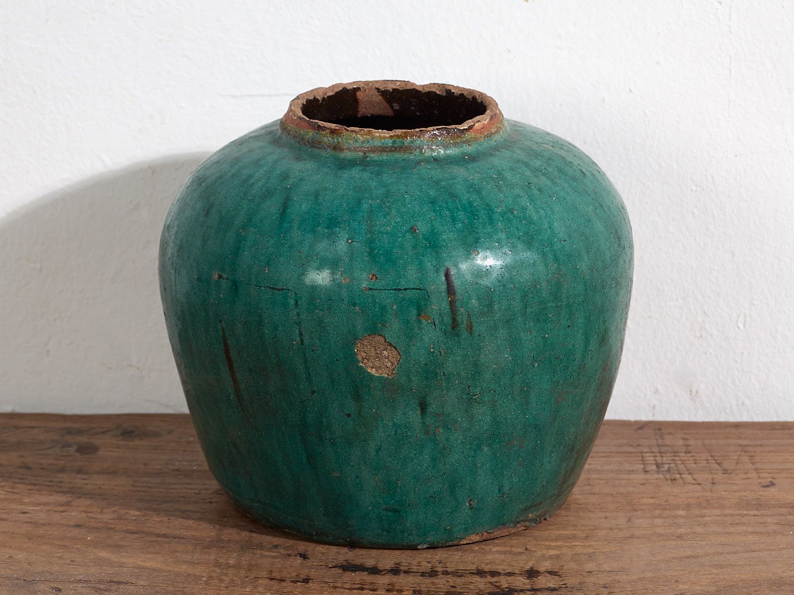 Antique Round Glazed Ceramic Vase (C.1820) photo 264.0