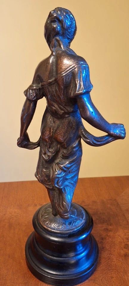 Antique Large Pair Large French Bronze Virtue Figures C.1900 Modestie & Gaitie photo buy