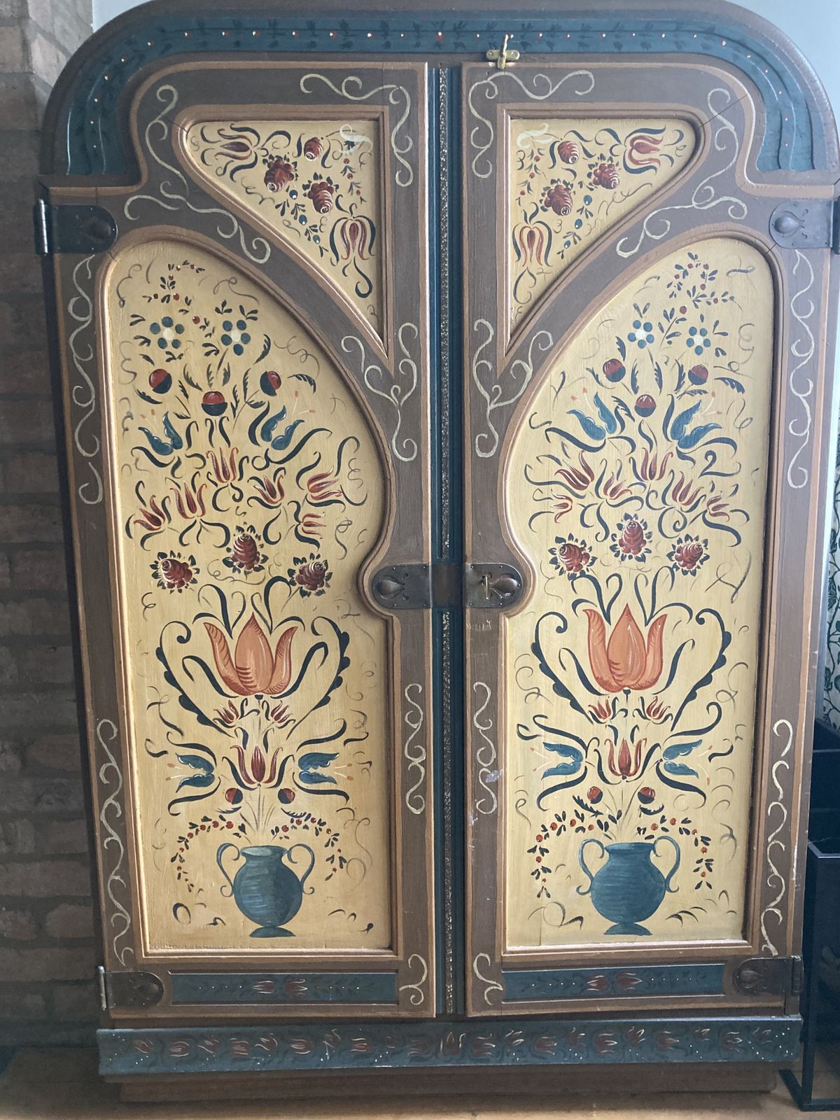Original Hand Painted Austrian Large Heirloom Wardrobe photo buy