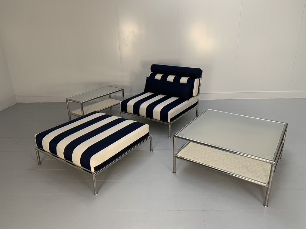 Fendi Casa Outdoor Furniture – Chair, Ottoman, Lounger & 2 Tables photo for sale