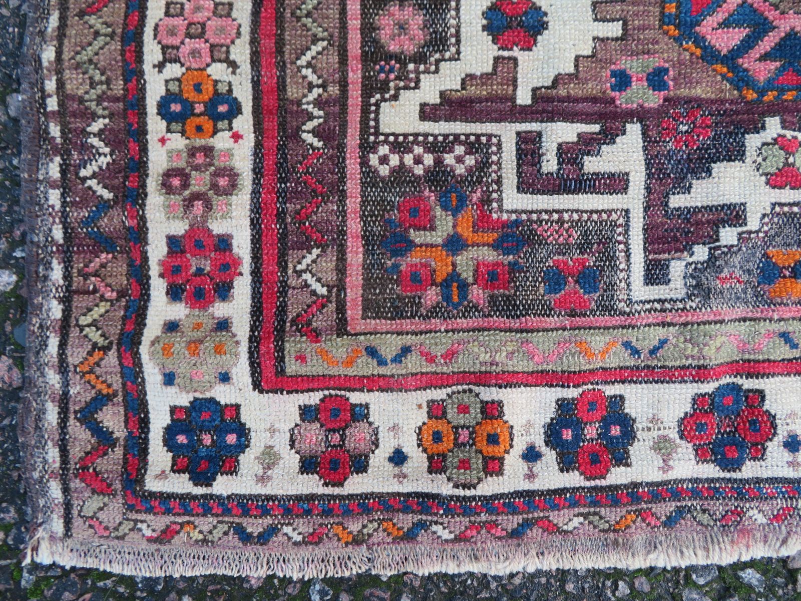 Distressed Caucasian Lesghi Rug. 140cm X 100cm. photo buy