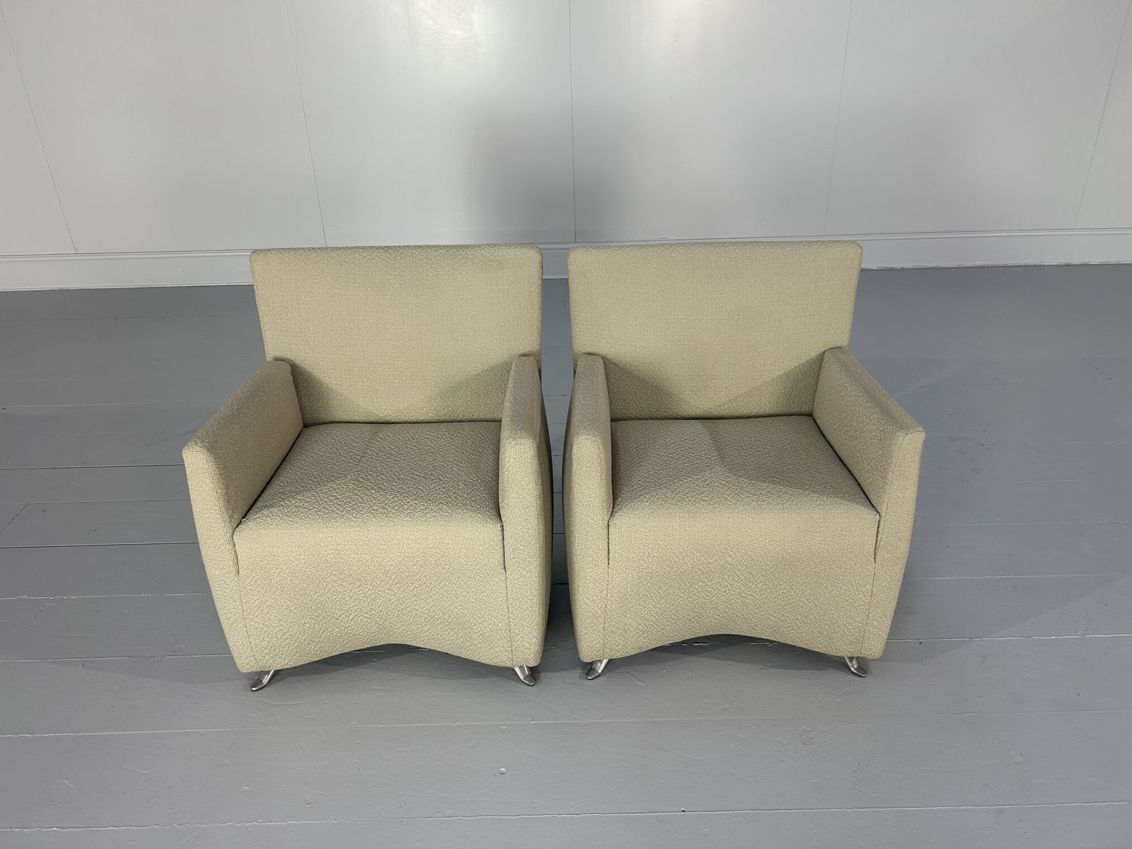 Pair Of Baleri Italia "Caprichair" Lounge Armchairs In Neutral Boucle photo for sale
