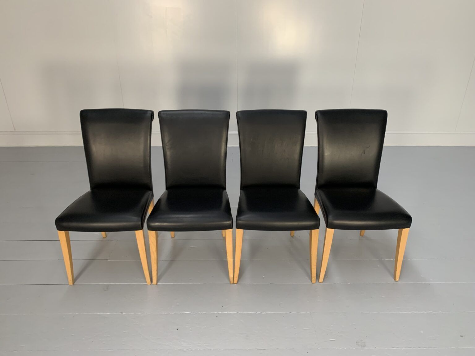 4 Poltrona Frau “Vittoria” Dining Chairs – In Black “Pelle Frau” Leather photo furniture