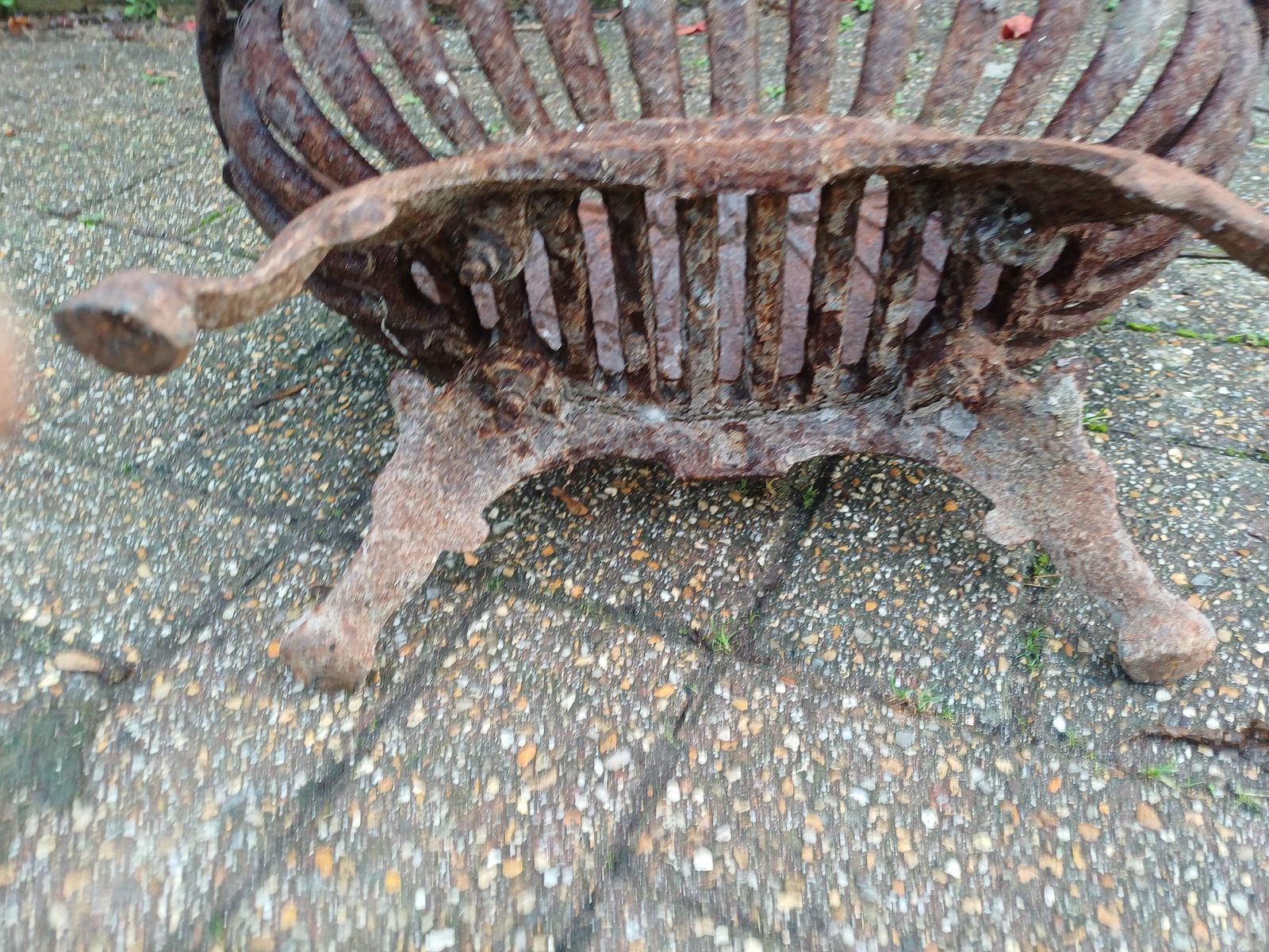 Antique Victorian Cast Iron Fire Grate Basket Heavy Salvage Fireplace Insert Rustic Garden Feature 19thc Coal Basket photo vintage