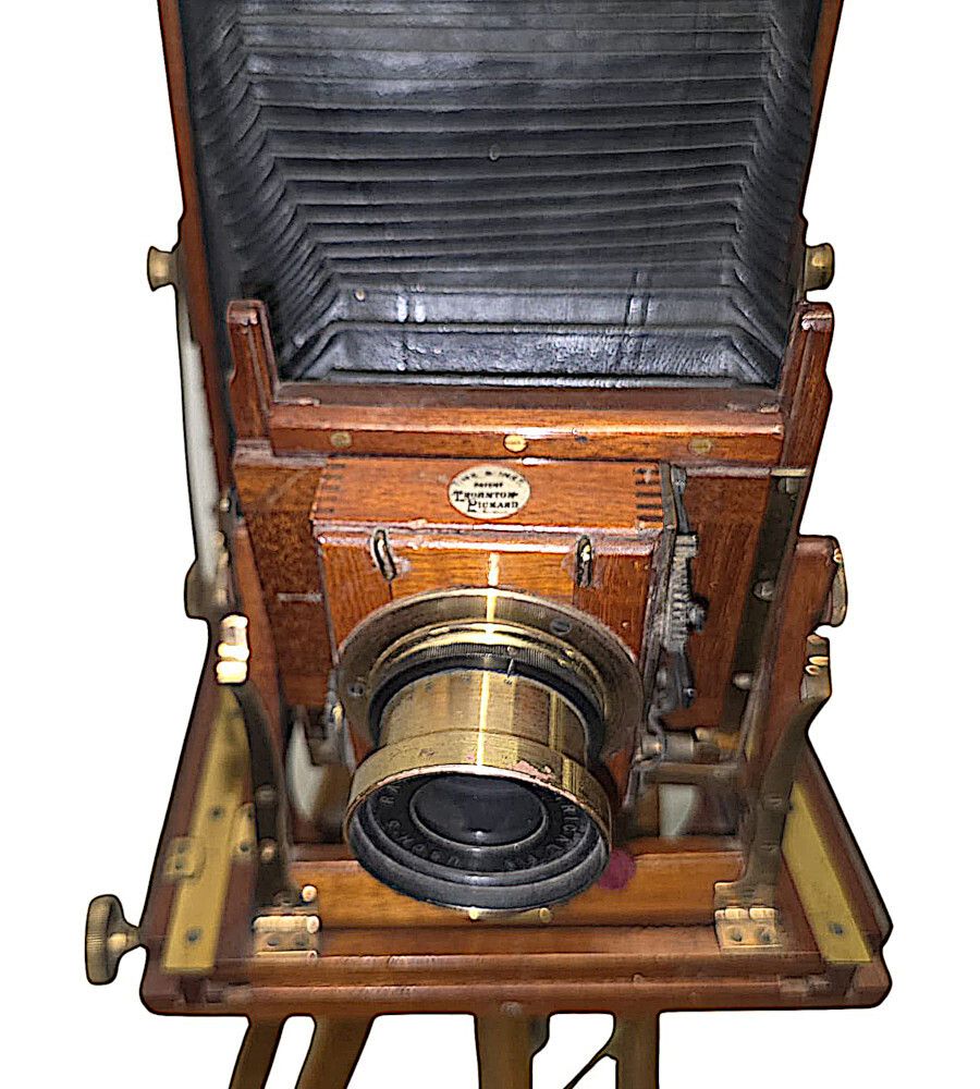photo furniture A Very Fine Circa 1900 Double Racked Focus Half Plate Camera On Oak Tripod By Benetfink And Co, Cheapside London