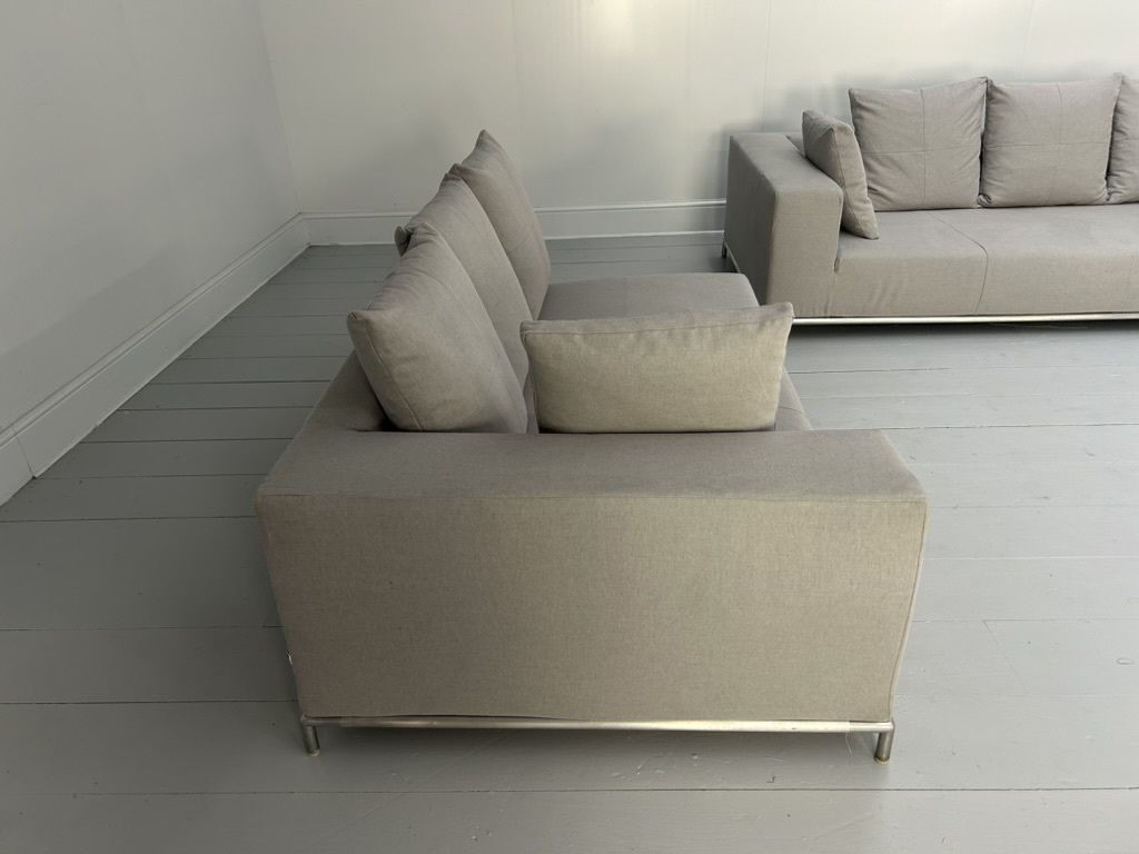 B&B Italia “George” L Shape Sofa – In Pale Grey Linen photo vintage