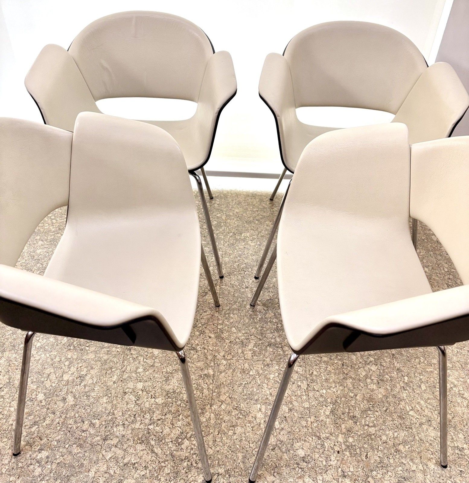 Mid Century Modern Bene Plywood And Leather Dining Chairs Vintage Retro X 4 photo buy