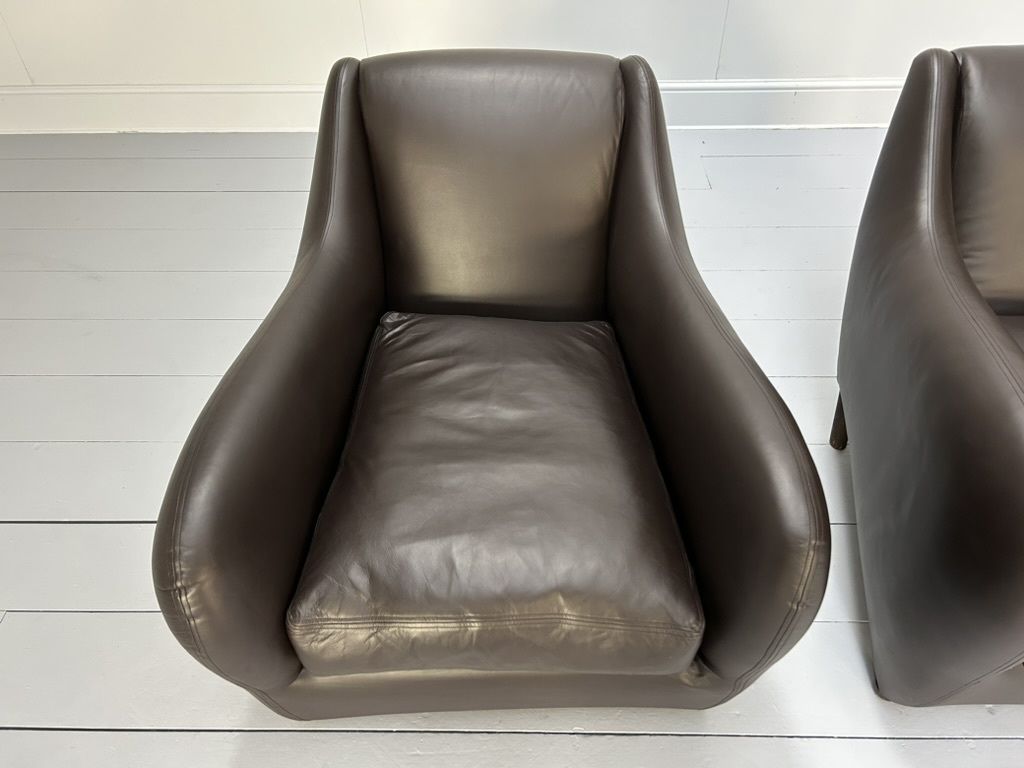 Pair Of Scp Matthew Hilton “Balzac” Armchairs & Ottoman – In Nubuck Leather photo buy