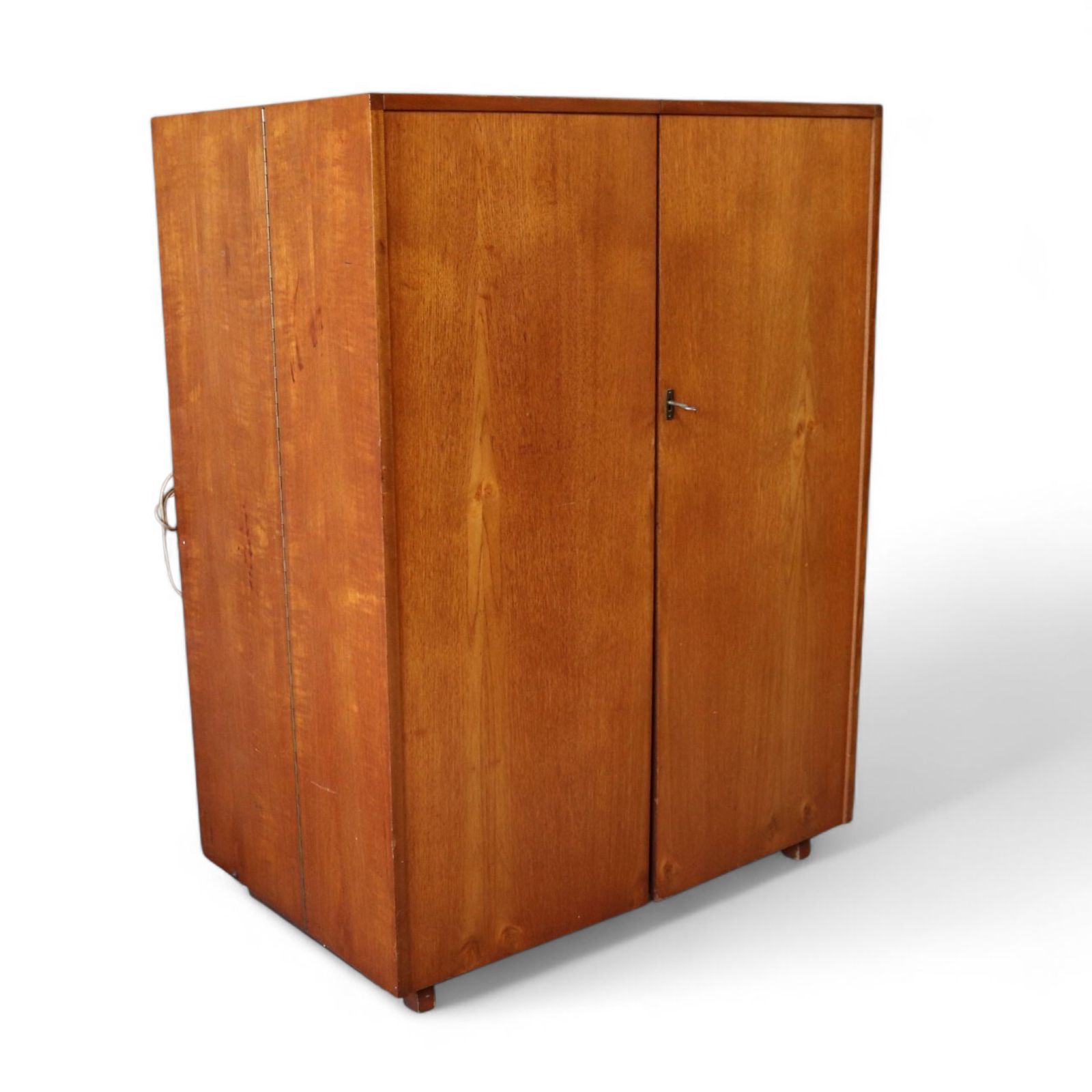 Mid Century Teak Newcraft Home Office Magic Box Style Foldaway Desk Cabinet photo furniture